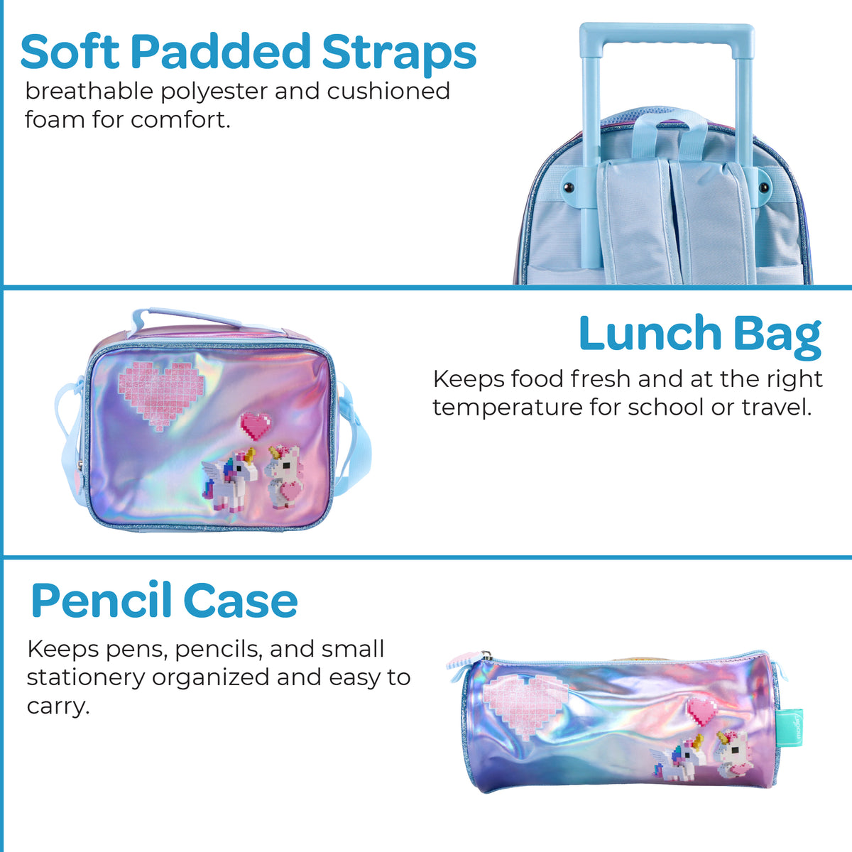 MOON Unicorn 3 in 1 Kids Trolley Set