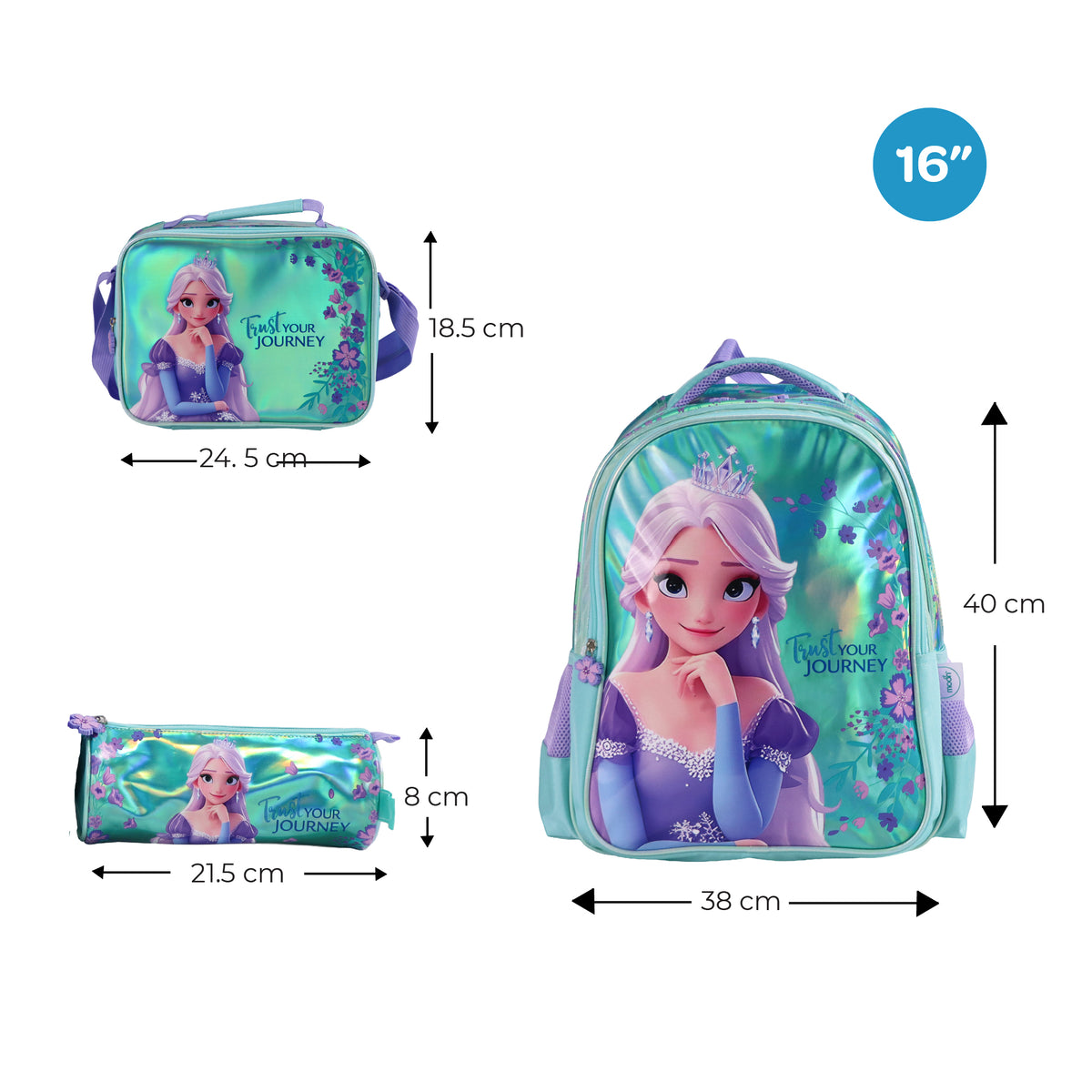 MOON Elsa 3 in 1 Kids School Backpack Set