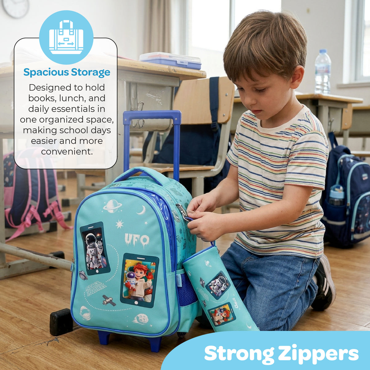 MOON Astronaut 3-in-1 Trolley School Bag Set
