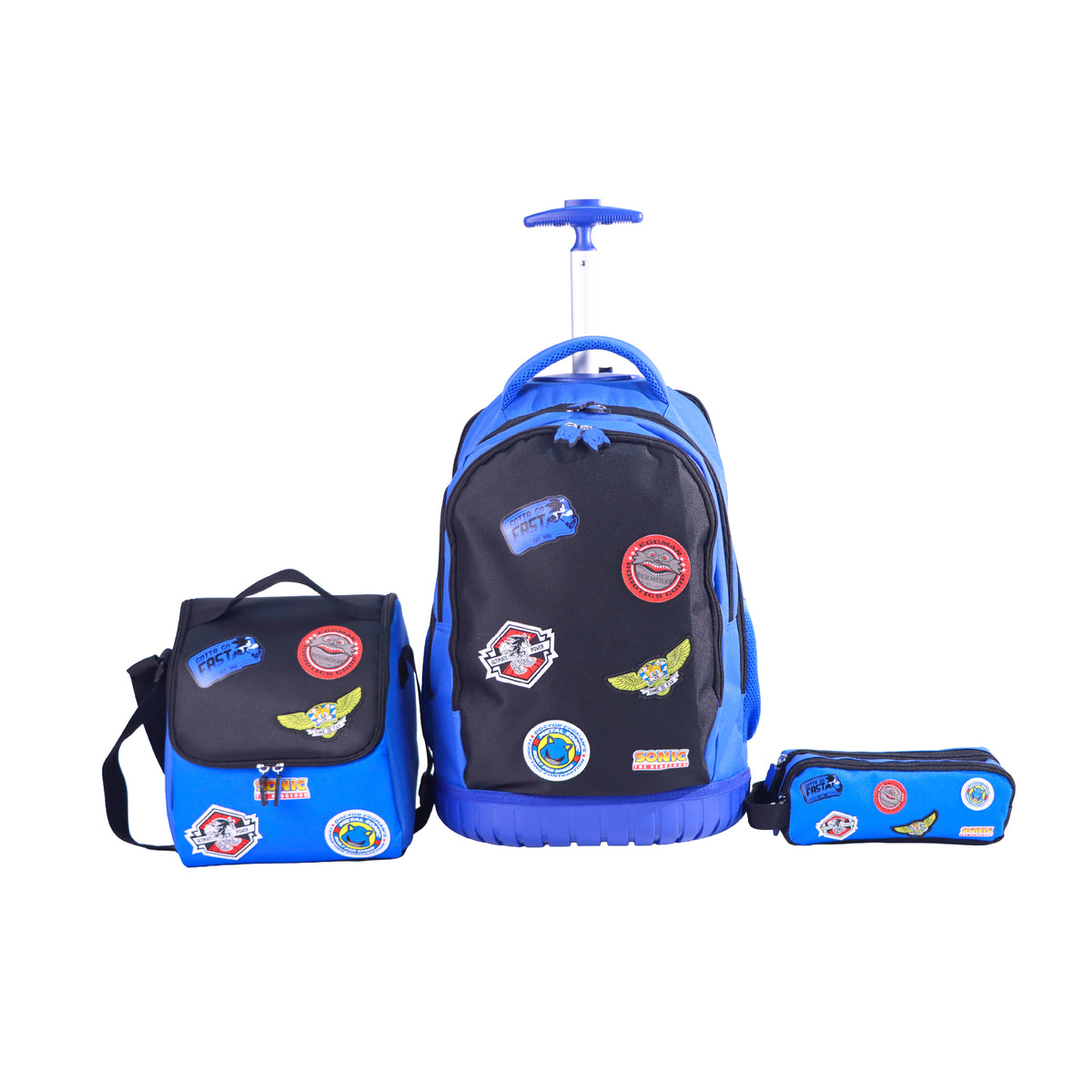 MOON Licensed SONIC the Hedgehog 3-in-1 Kids Trolley Backpack Set