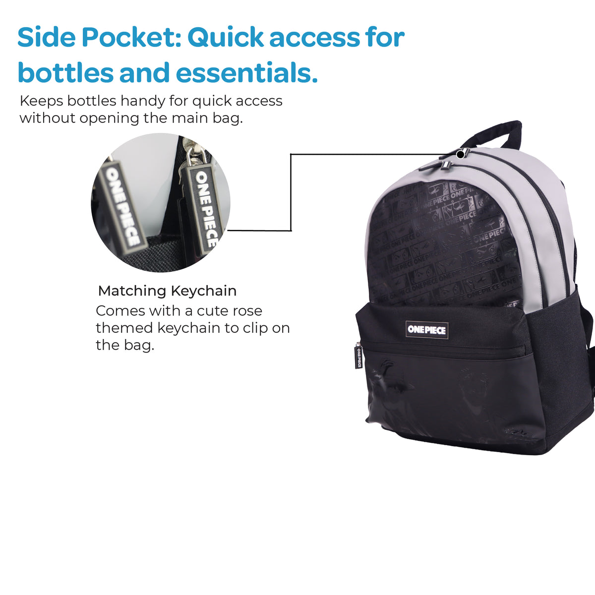 MOON Licensed One Piece 3-in-1 Kids School Backpack set