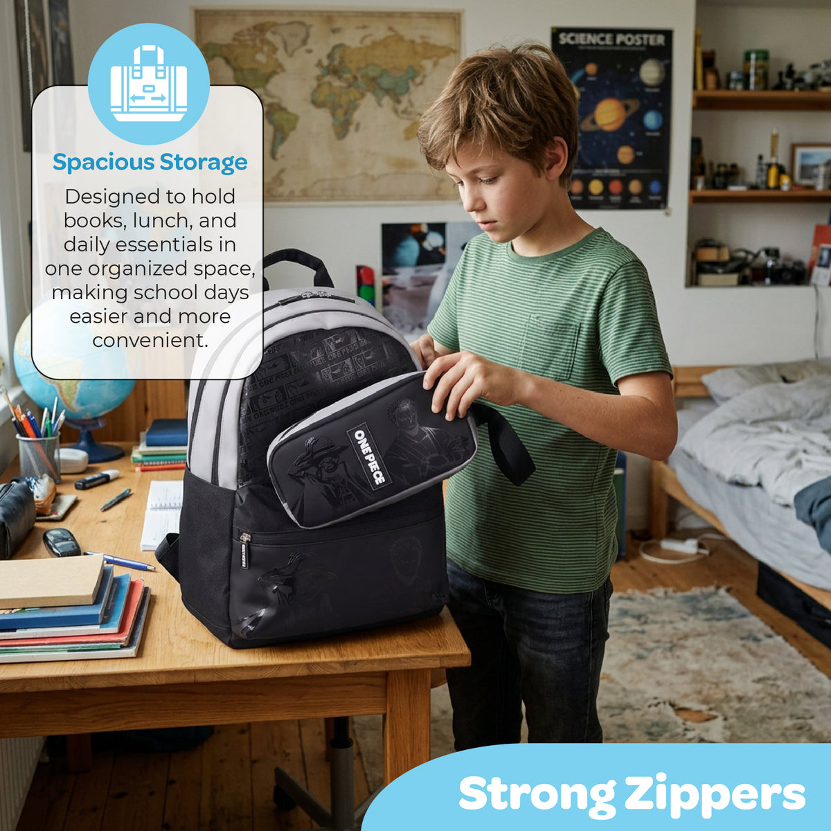MOON Licensed One Piece 3-in-1 Kids School Backpack set