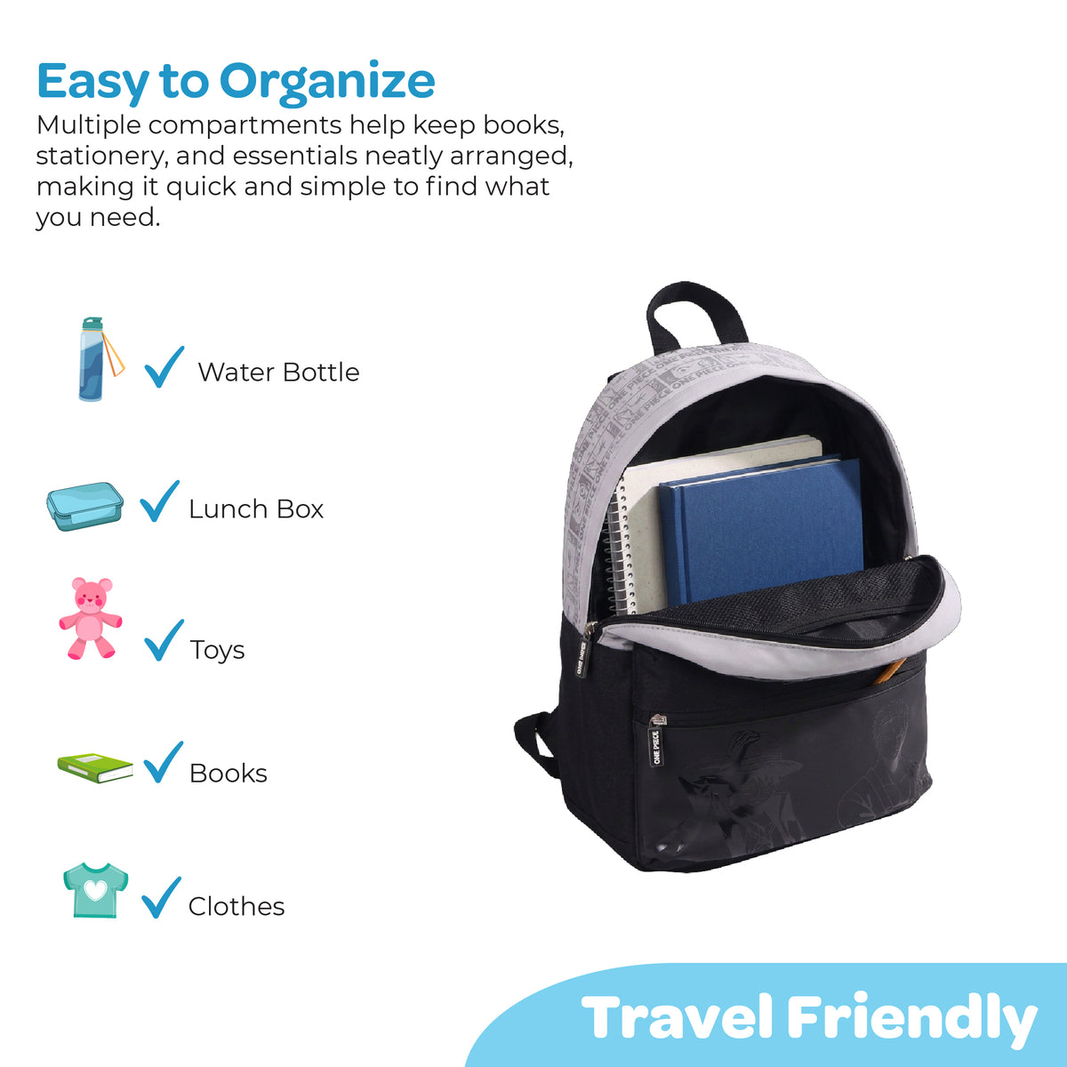 MOON Licensed One Piece 3-in-1 Kids School Backpack set