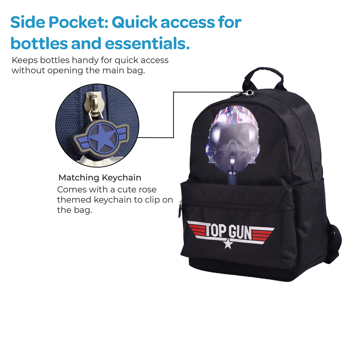 MOON Licensed Top Gun 3 in 1 Kids Backpack Set