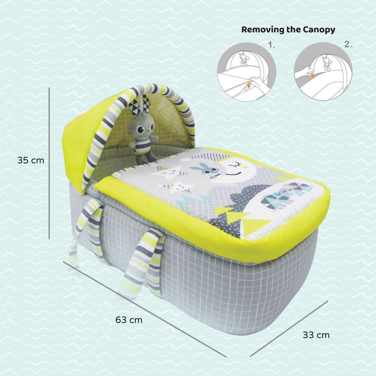 MOON A Good Night Moses Basket / MOON Organic Cellular Blanket (75 x 100 CM, Cream) / MOON Disposable Under Pads (45 x 60 cm) - The Moon Brand™