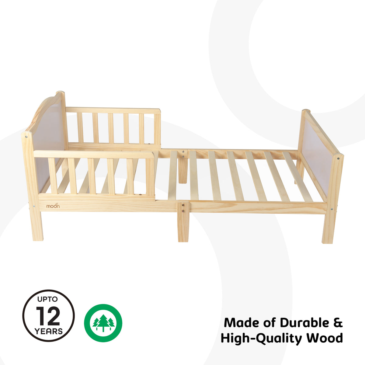 Wooden Toddler Bed(143 x 73 x 60)-Natural wood - The Moon Brand™