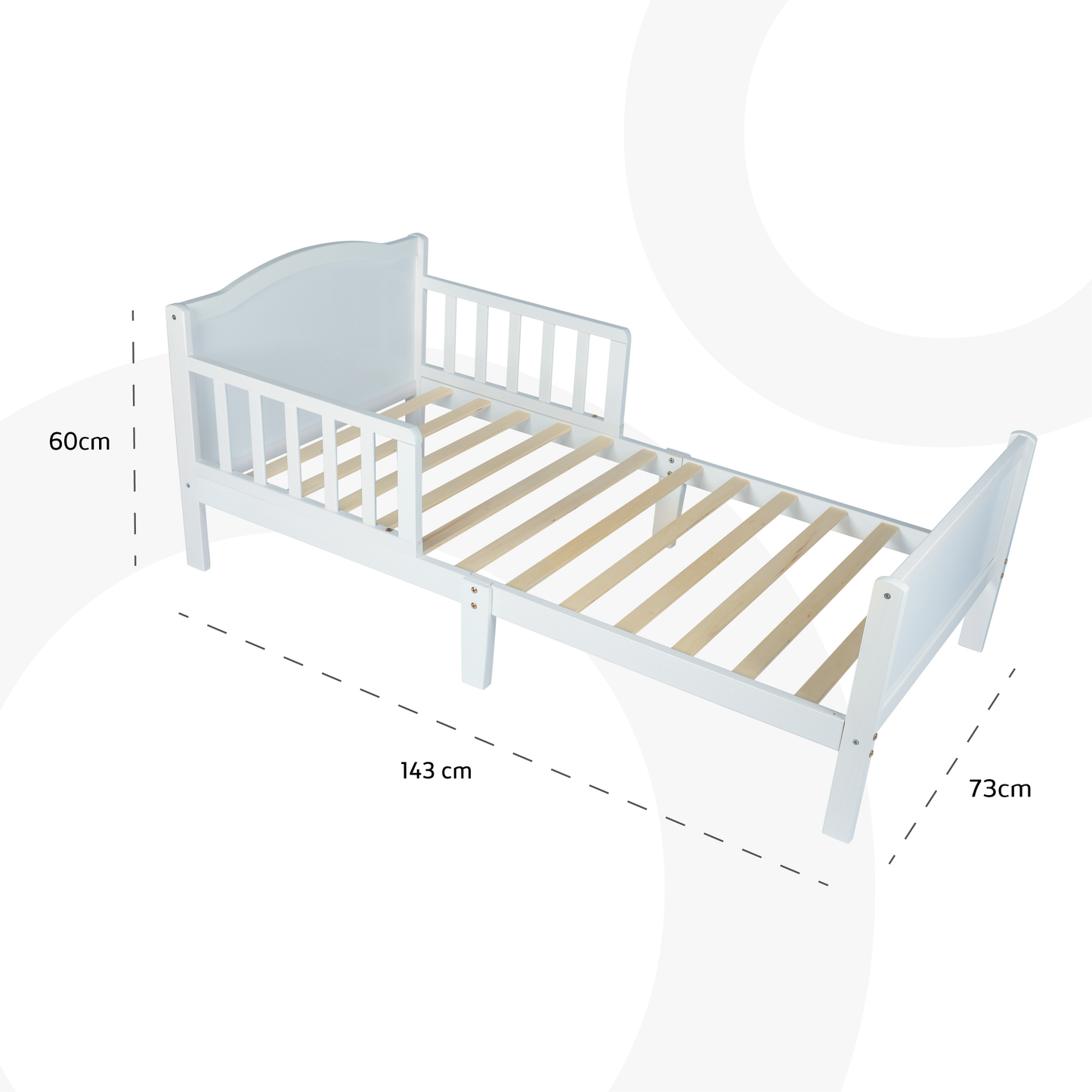 Wooden Toddler Bed(143 x 73 x 60)-Natural wood