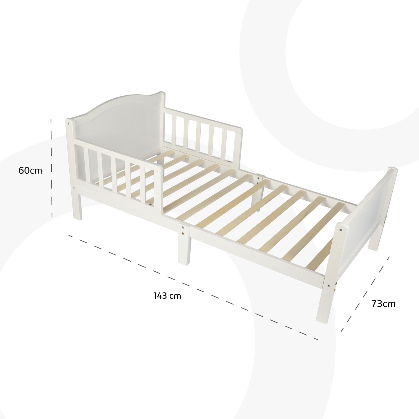 Wooden Toddler Bed(143 x 73 x 60)-Natural wood