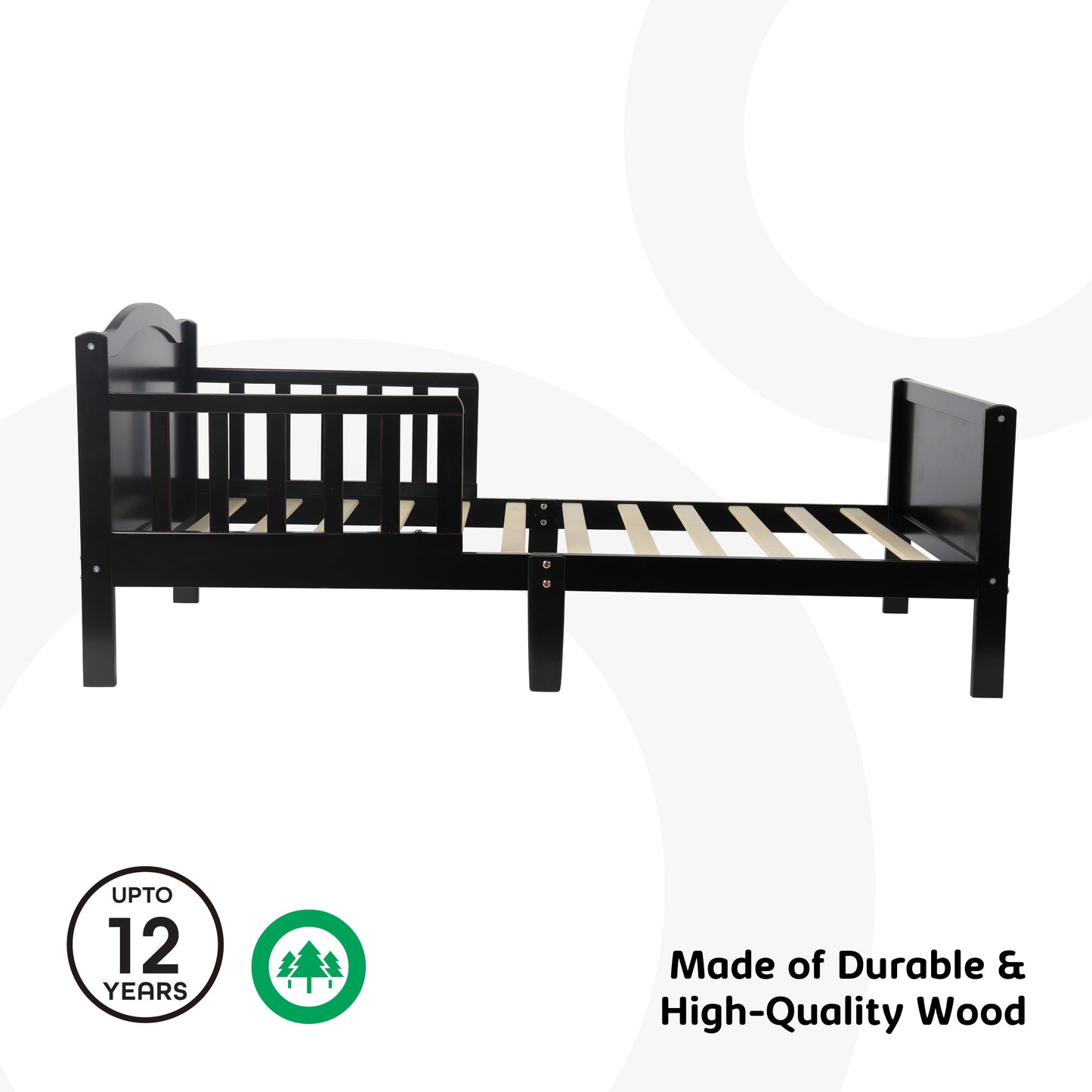 Wooden Toddler Bed(143 x 73 x 60)-Natural wood