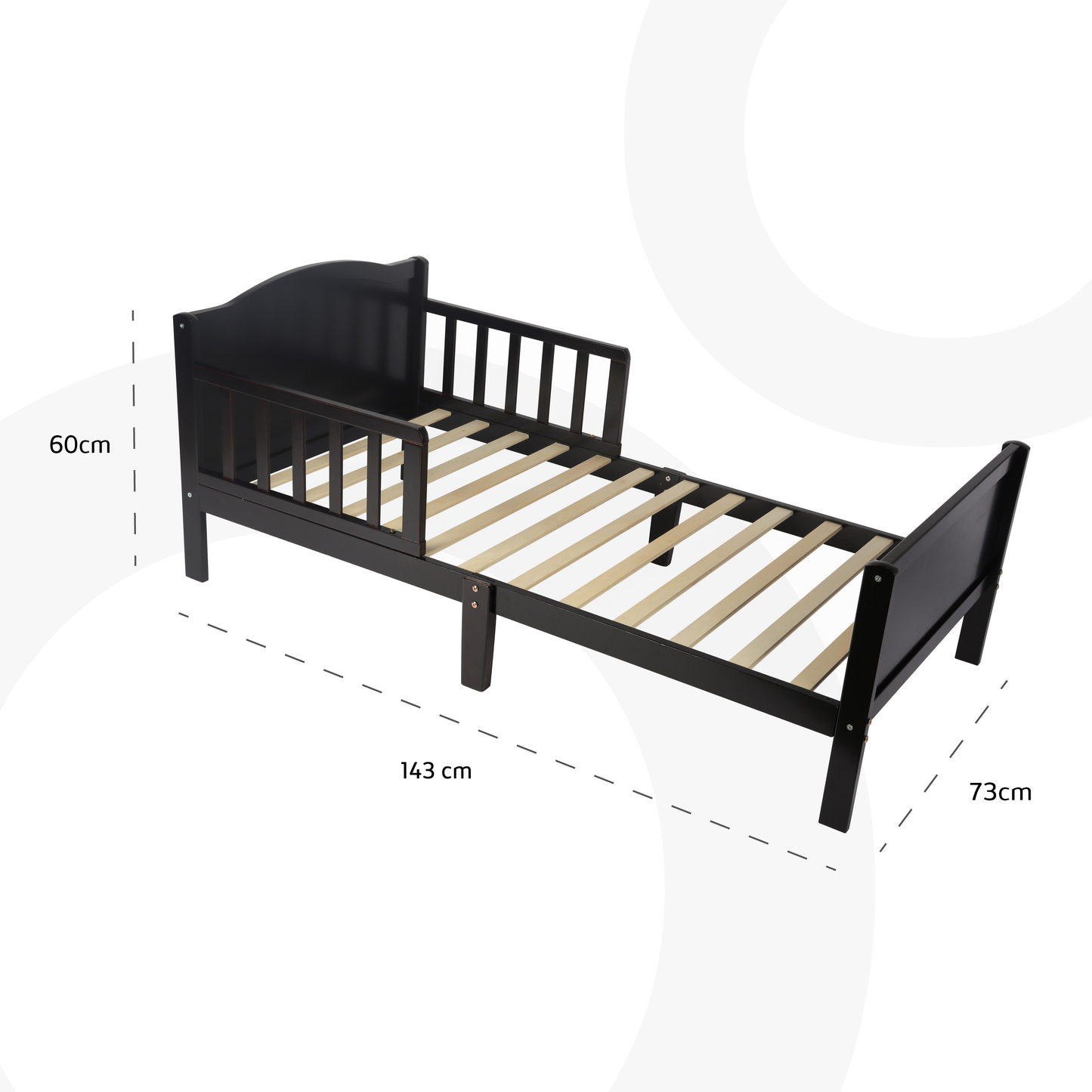 Wooden Toddler Bed(143 x 73 x 60)-Natural wood