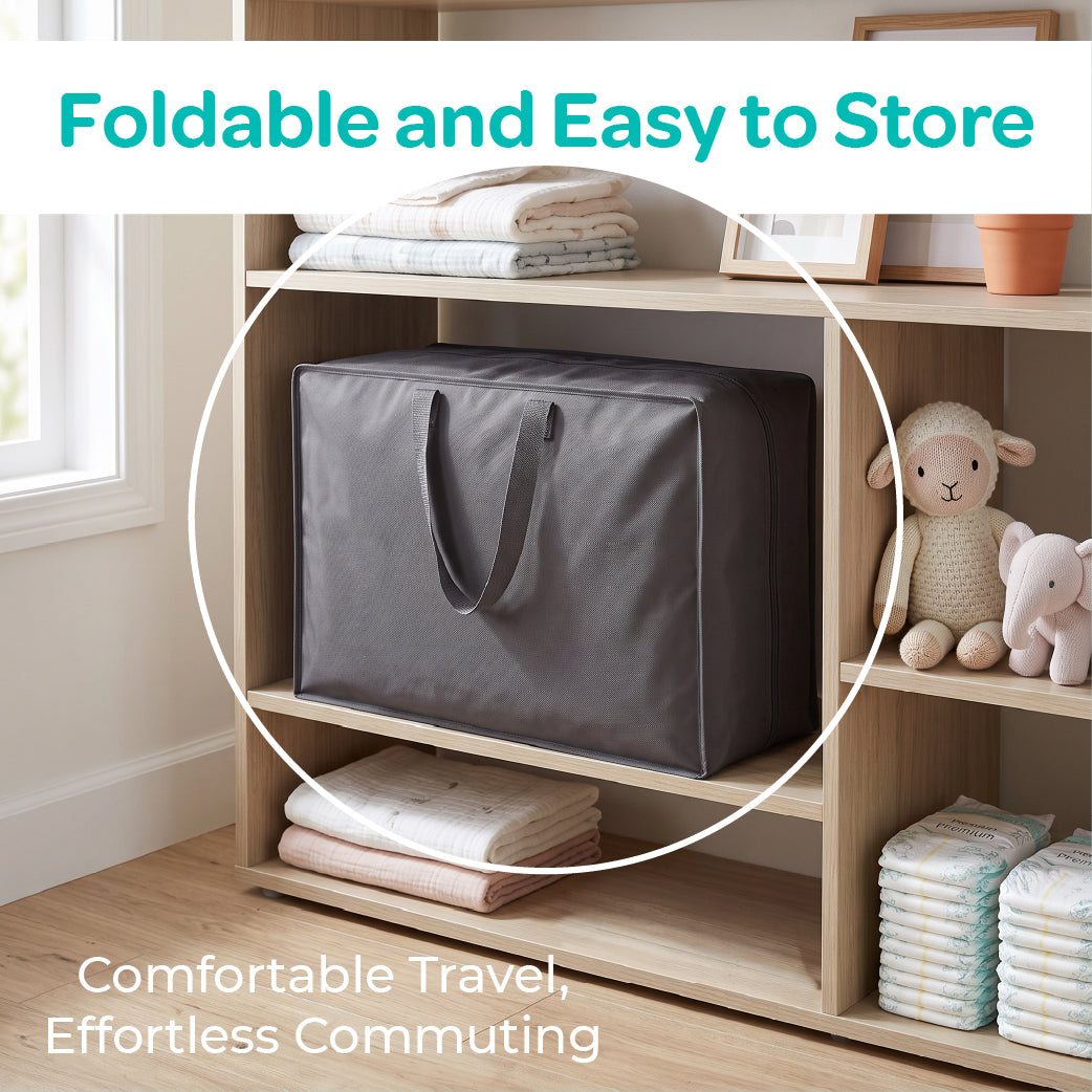 MOON Serene Foldable Baby Bassinet - Breathable Mesh, Aluminium Frame, Carry Bag Included - Dark grey — The Moon Brand product image