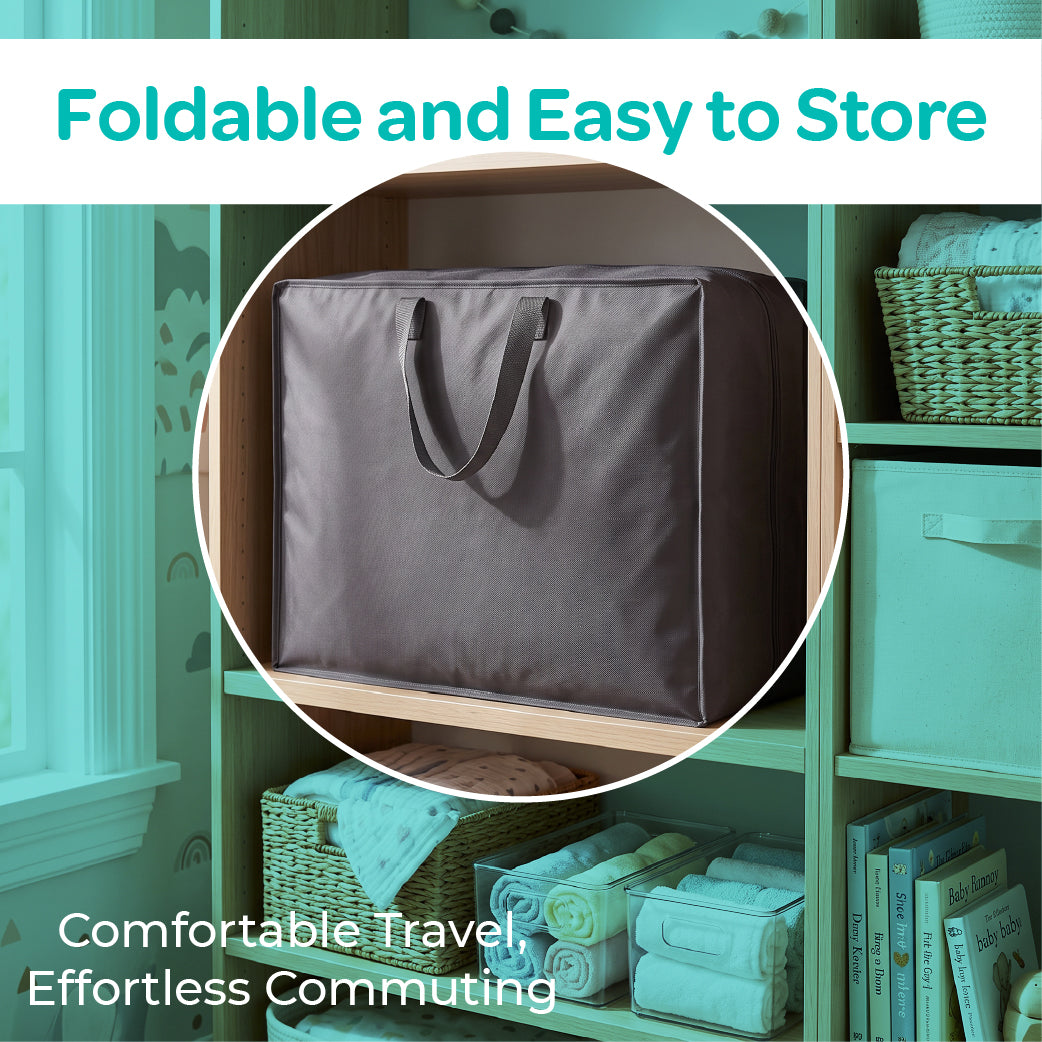 MOON Serene Foldable Baby Bassinet - Breathable Mesh, Aluminium Frame, Carry Bag Included - Black — The Moon Brand product image