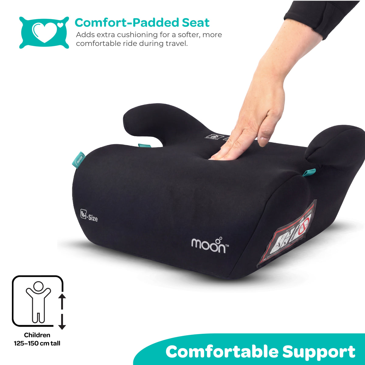 MOON Elvo Baby Booster Car Seat - Black — The Moon Brand product image