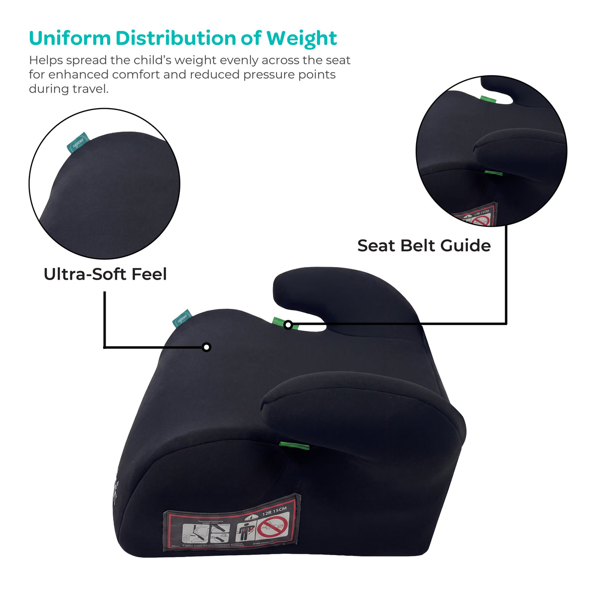 MOON Elvo Baby Booster Car Seat - Black — The Moon Brand product image