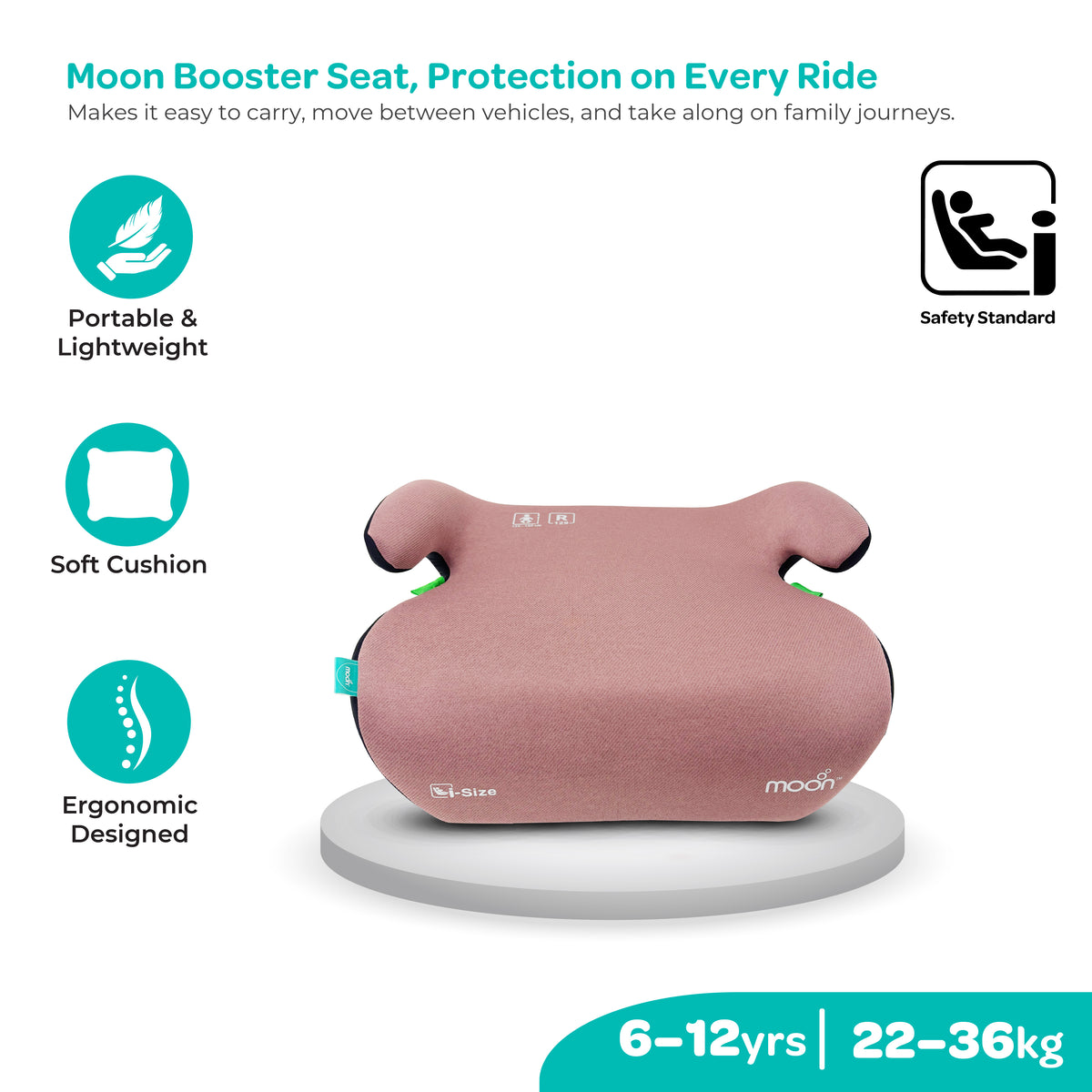 MOON Elvo Baby Booster Car Seat - Pink
