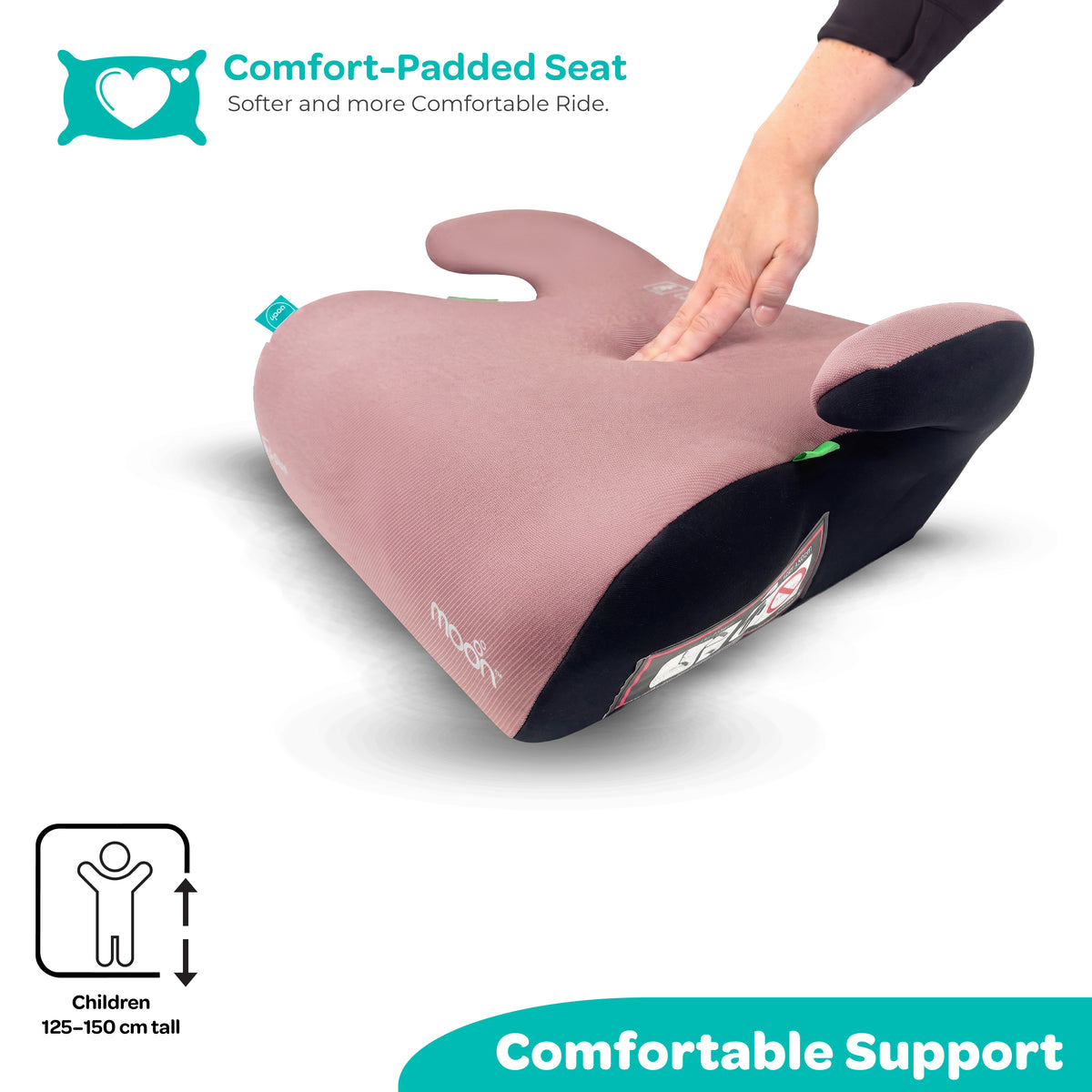 MOON Elvo Baby Booster Car Seat - Pink — The Moon Brand product image