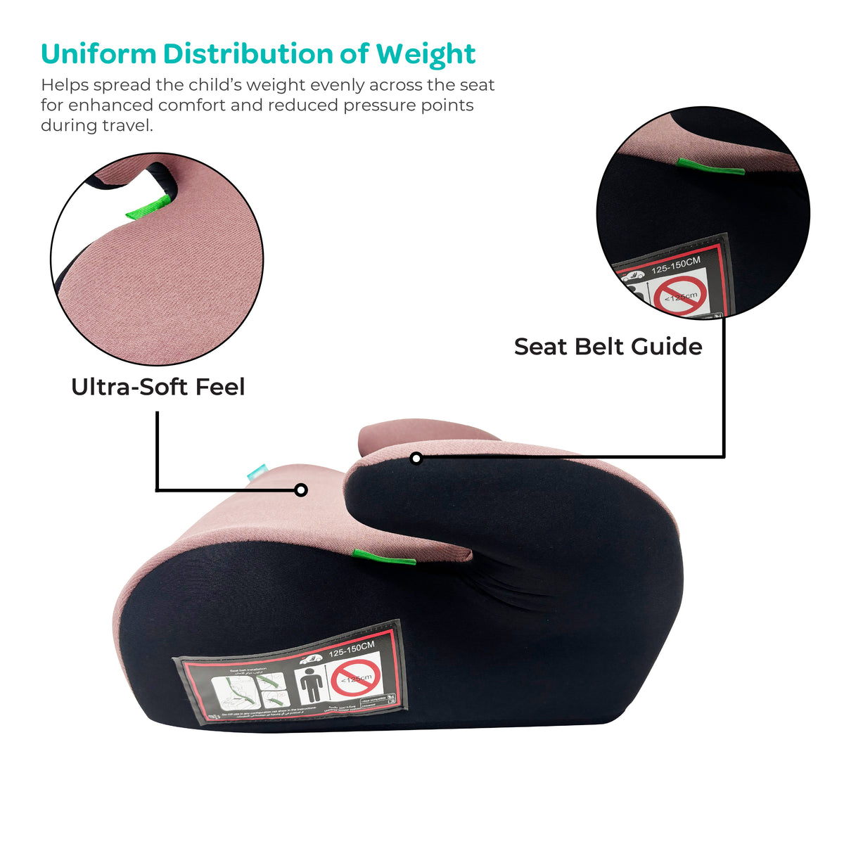 MOON Elvo Baby Booster Car Seat - Pink — The Moon Brand product image