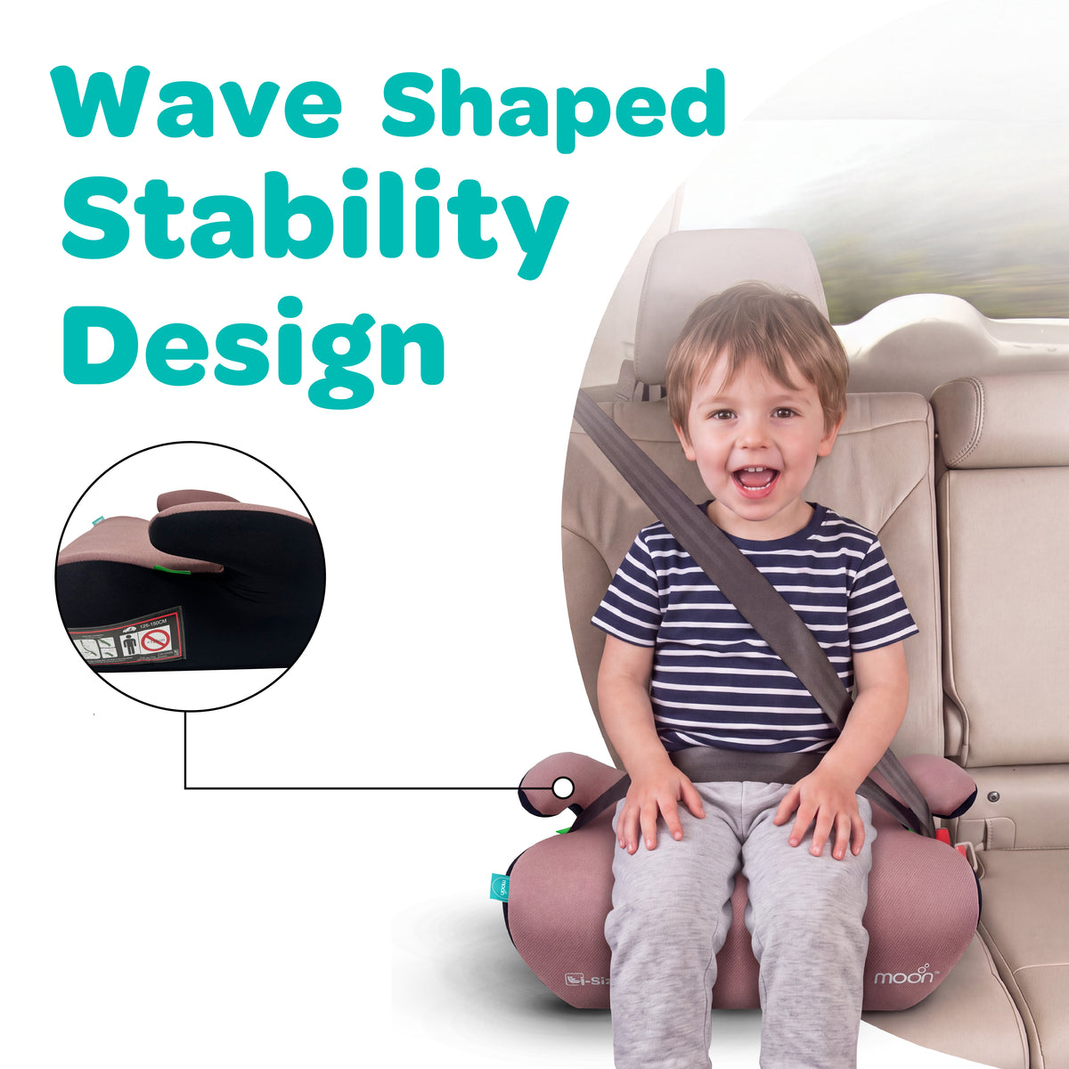 MOON Elvo Baby Booster Car Seat - Pink — The Moon Brand product image