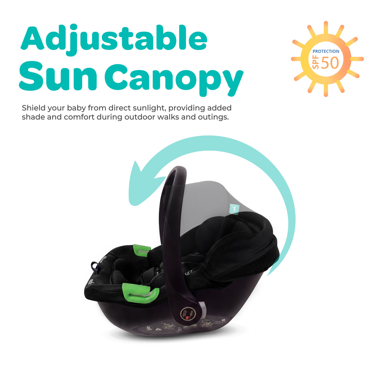 MOON Kozento Baby Carrier/Car Seat - Black — The Moon Brand product image
