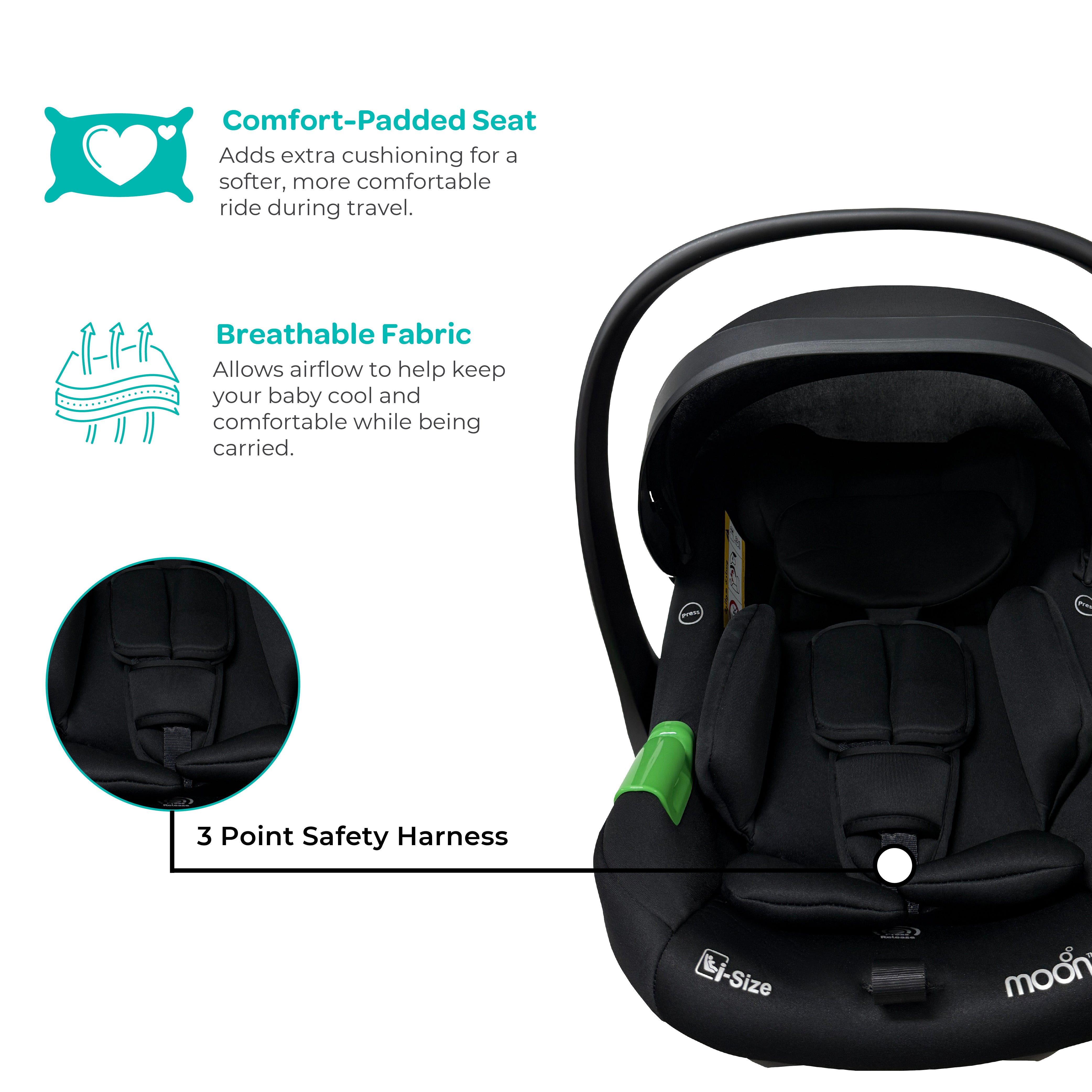 MOON Kozento Baby Carrier/Car Seat - Black