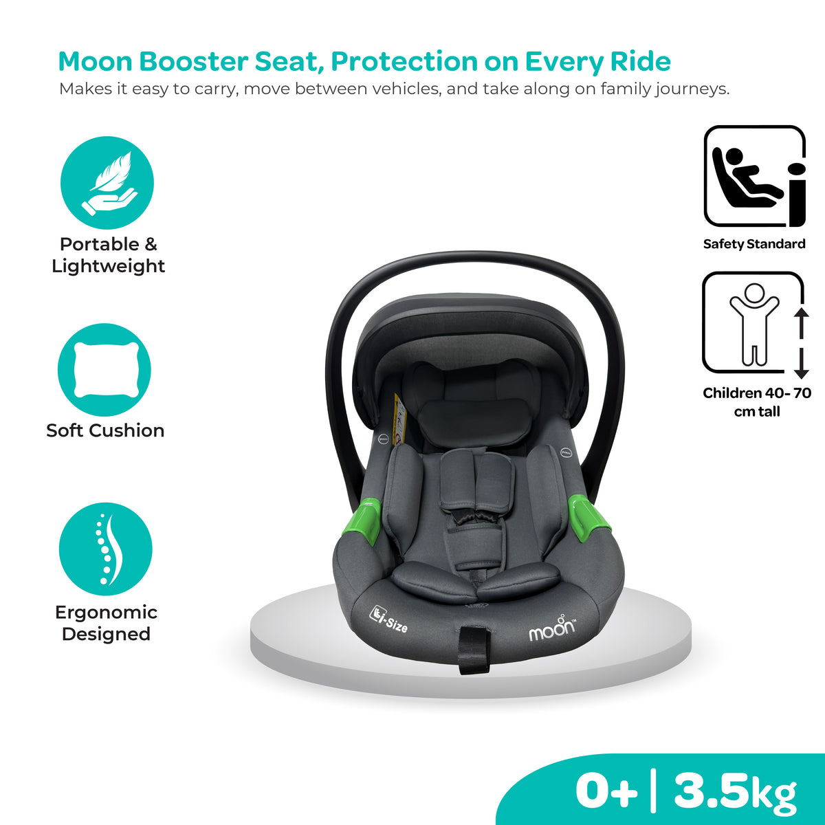 MOON Kozento Baby Carrier/Car Seat - Grey — The Moon Brand product image