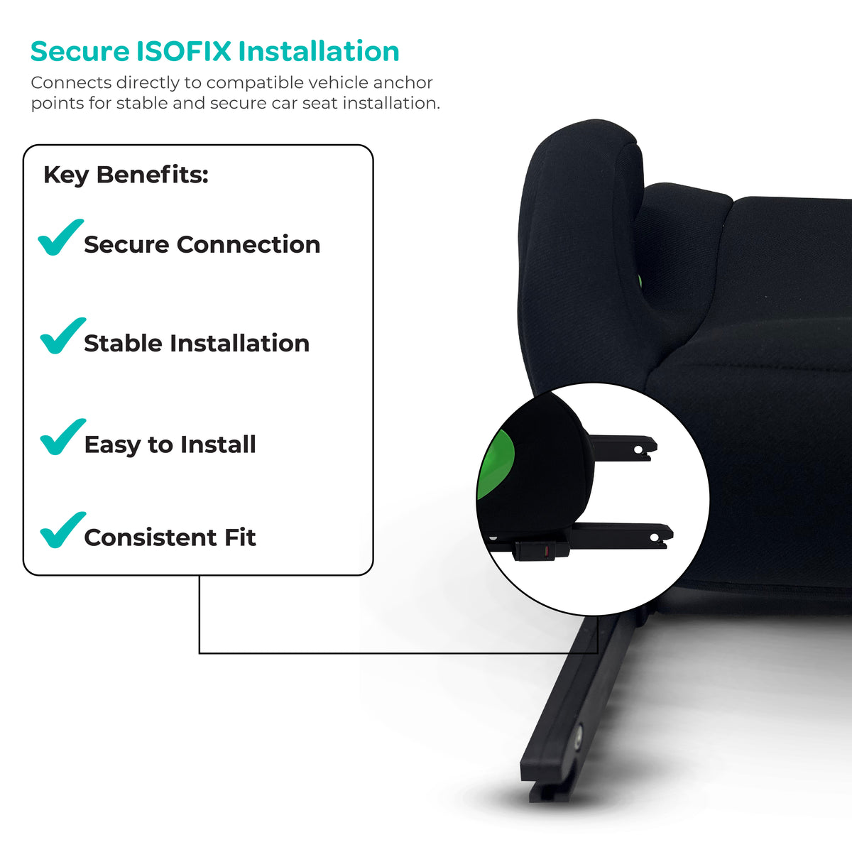 MOON Elvo Fx Baby Booster Car Seat - Black — The Moon Brand product image