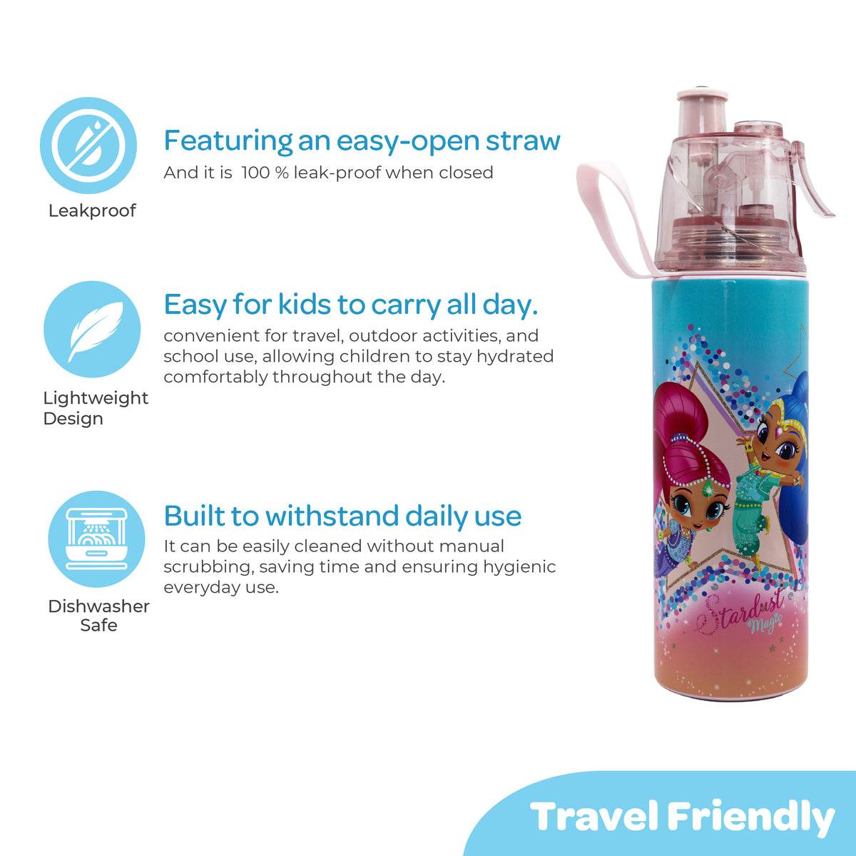 MOON Simmer & Shine Girls Water Bottle 500ml