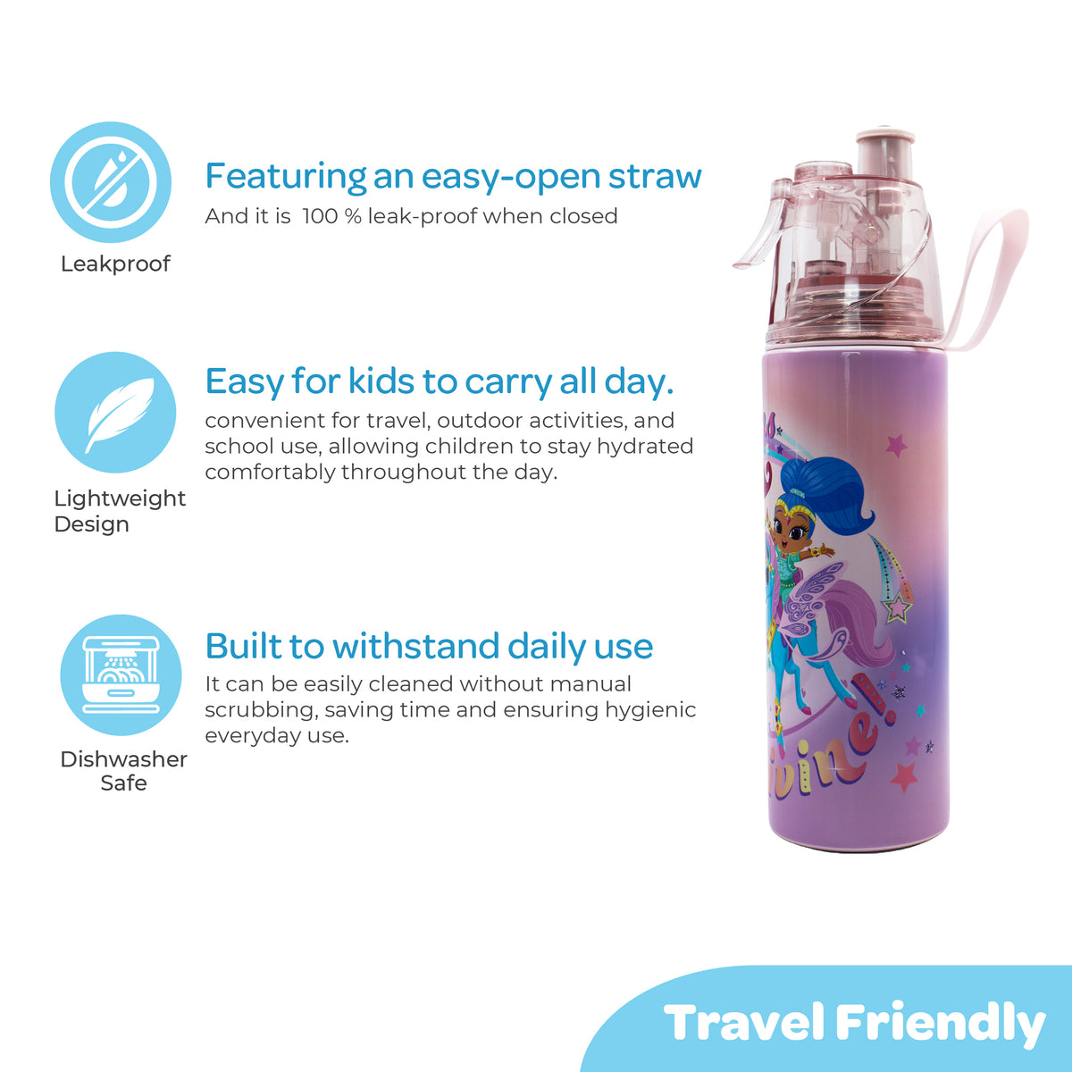 MOON Simmer & Shine Girls Water Bottle 500ml
