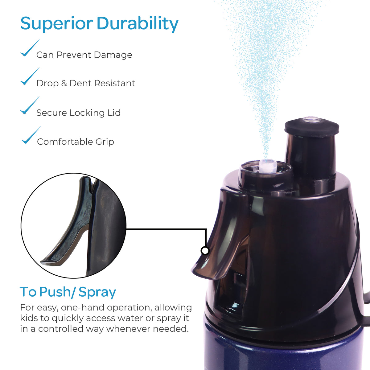 MOON Sonic Kids Spray Mist Water Bottle 500ml