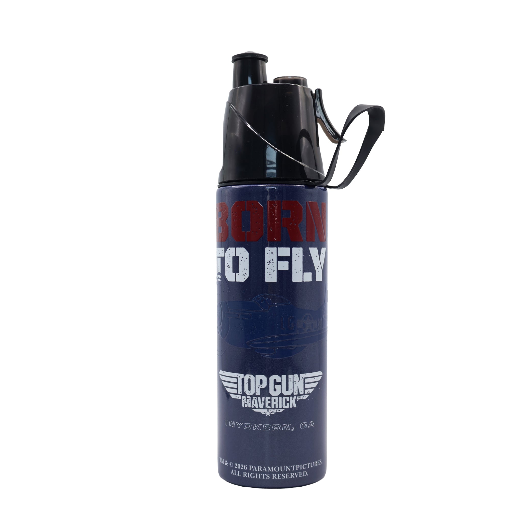 MOON Top Gun Kids Spray Mist Water Bottle 500ml Blue