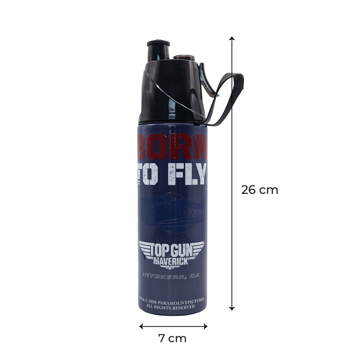 MOON Top Gun Kids Spray Mist Water Bottle 500ml Blue