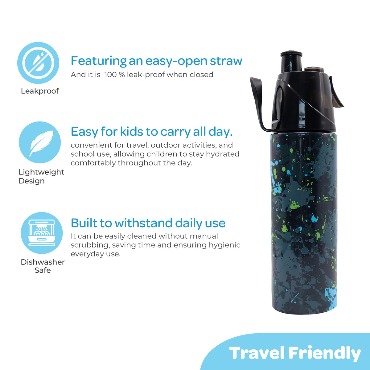 MOON Kids Mist Spray Water Bottle 500ml