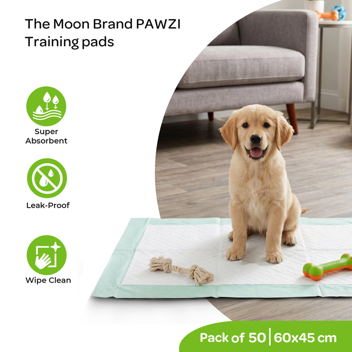 MOON Pawzi Pet Training Pads – Super Absorbent