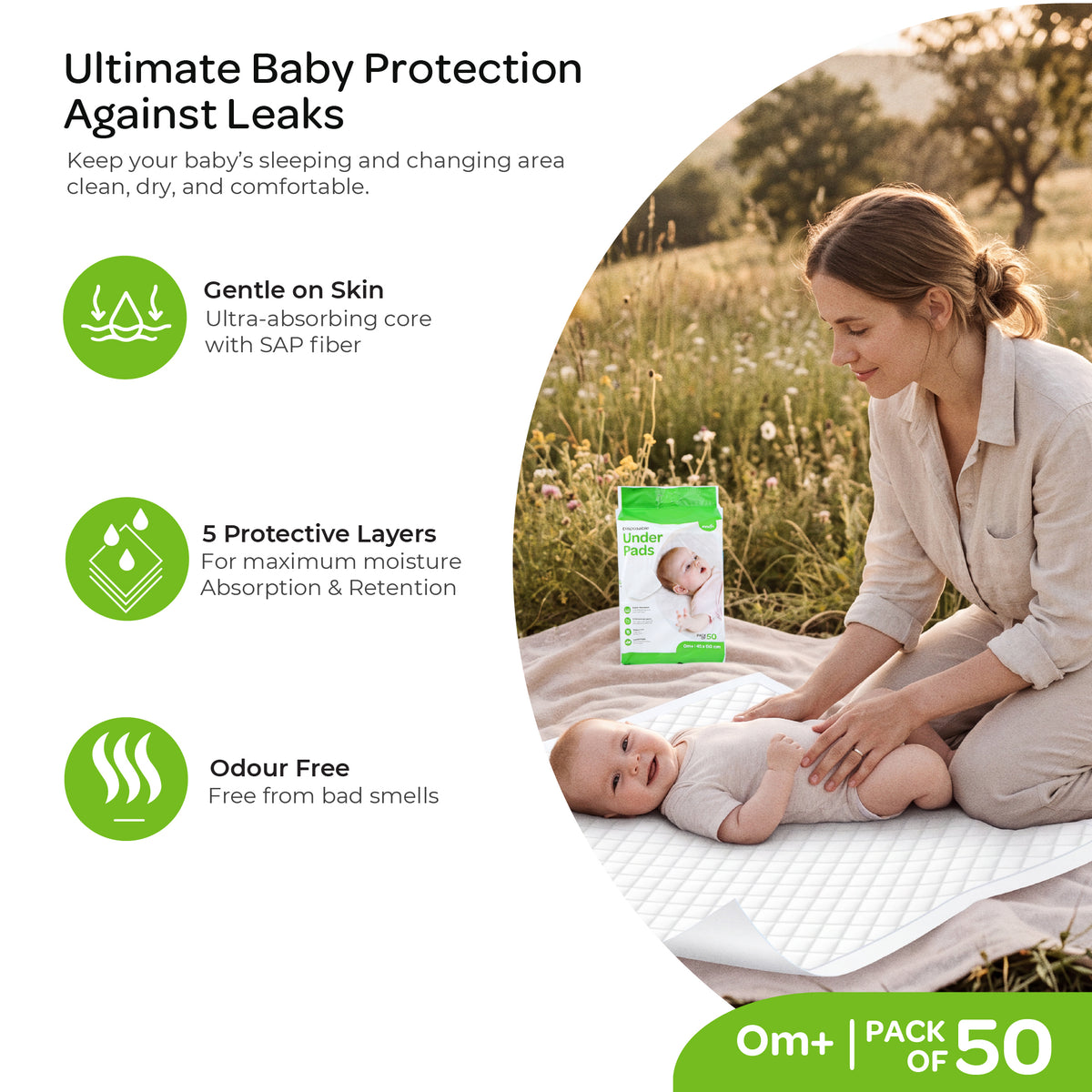 MOON Disposable Baby Under pads – Ultra Absorbent
