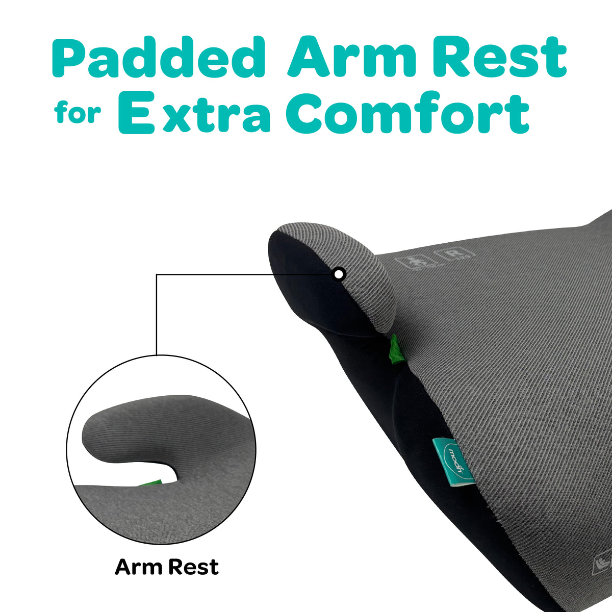 MOON Elvo Baby Booster Car Seat - Dark Grey — The Moon Brand product image