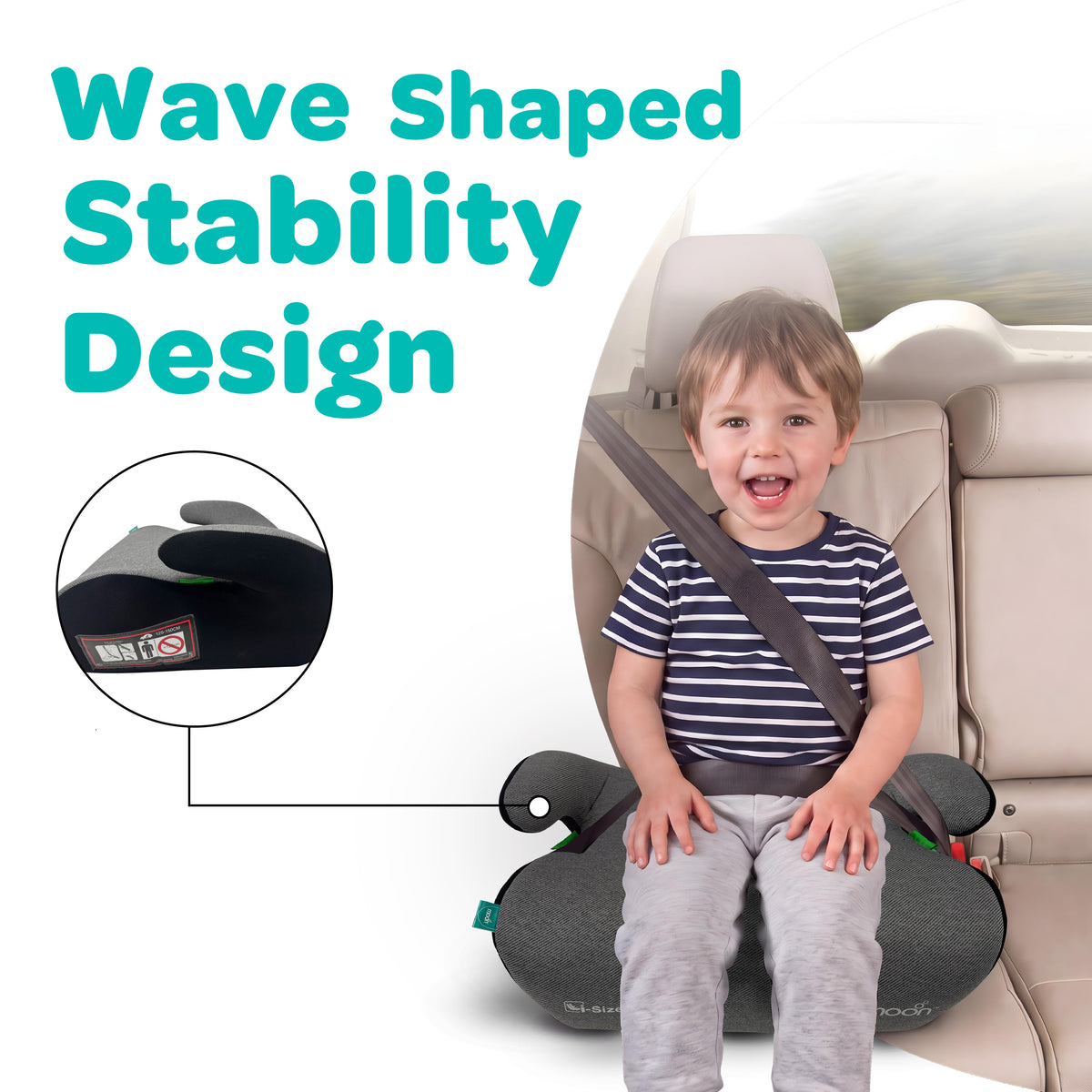 MOON Elvo Baby Booster Car Seat - Dark Grey — The Moon Brand product image