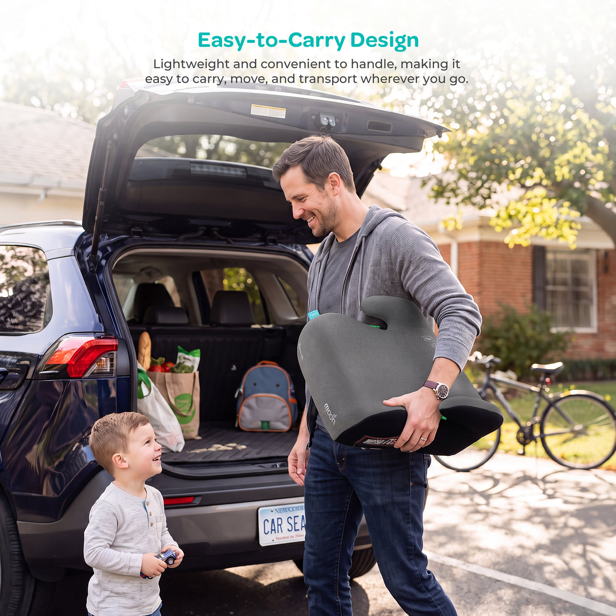 MOON Elvo Baby Booster Car Seat - Dark Grey — The Moon Brand product image