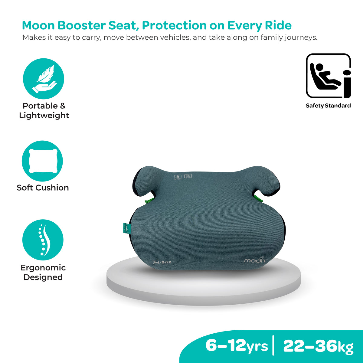 MOON Elvo Baby Booster Car Seat - Green