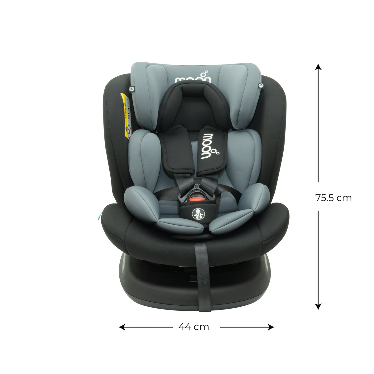MOON Orbix 360° rotating Car Seat -0+/1/2/3, ISOFIX & Latch, Crash Tested (0-36kg)-Black — The Moon Brand product image