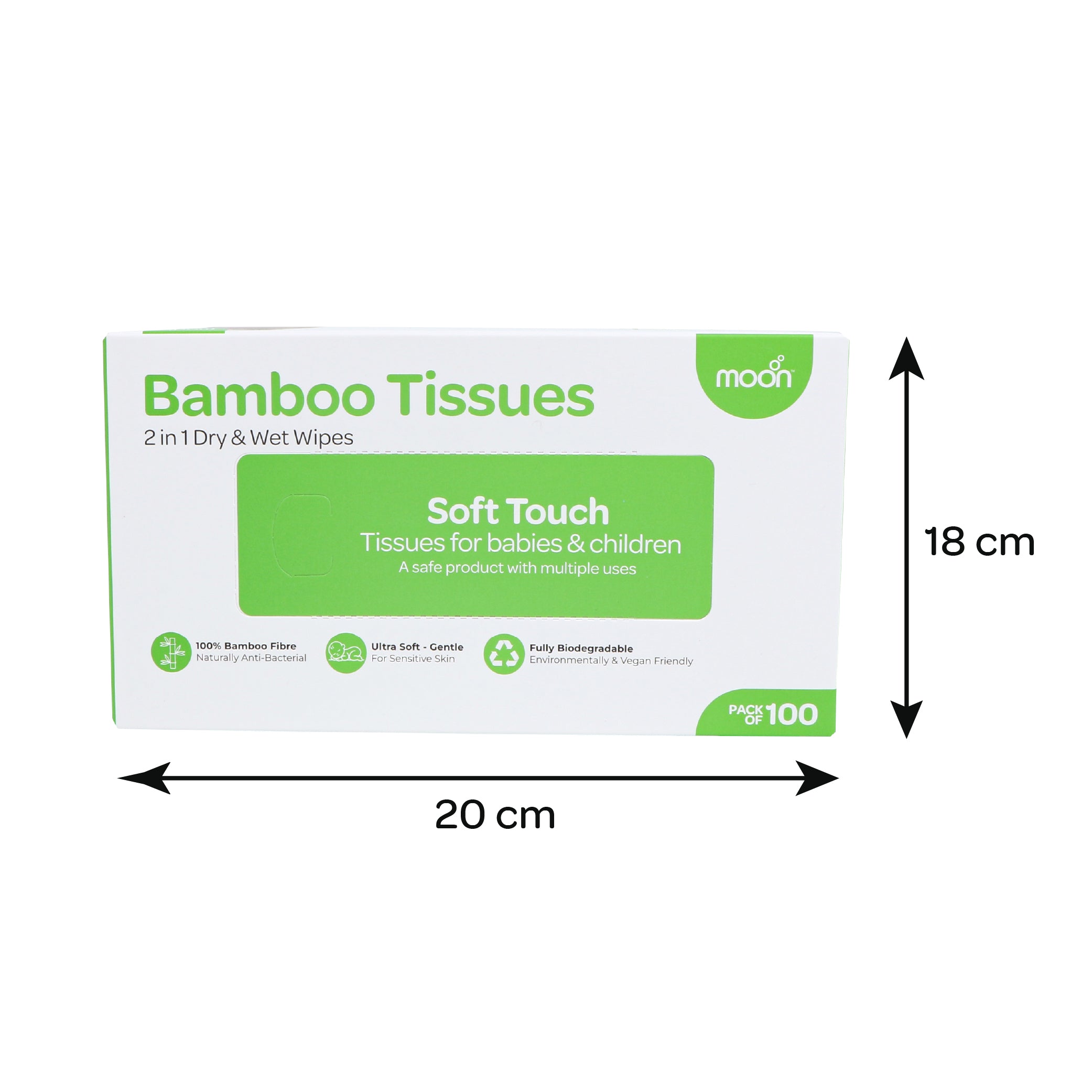 MOON Bamboo Tissues – 2-in-1 Dry & Wet Baby Wipes