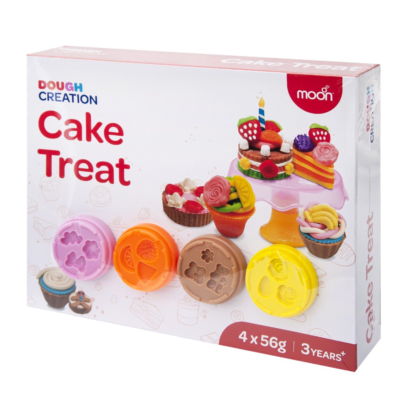 حلوى كعكة العجين للأطفال من MOON. 4 عبوات عجين 56 جرام / 2 أونصة.