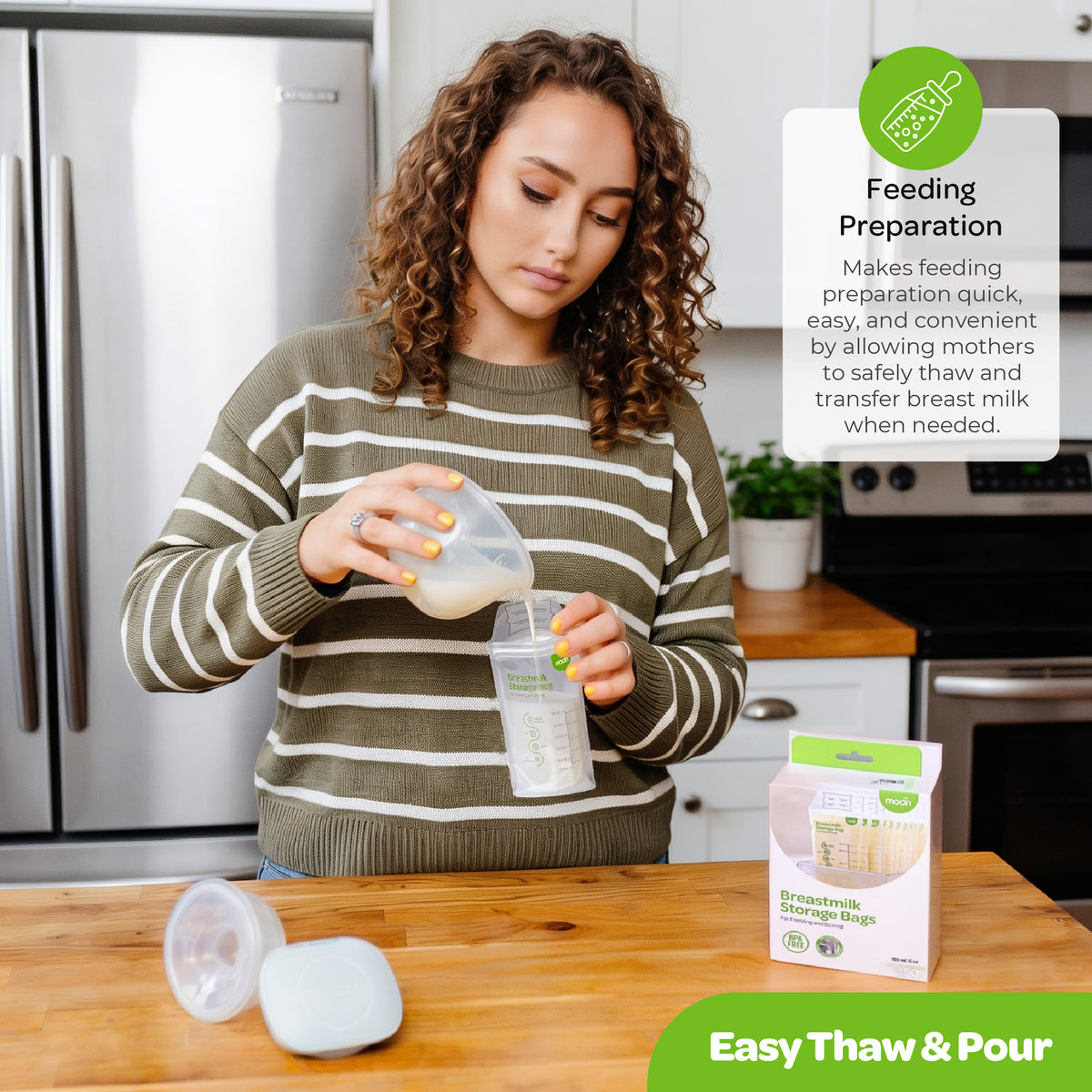 MOON Breastmilk Storage Bags – BPA-Free Leak Proof Bags 180ml