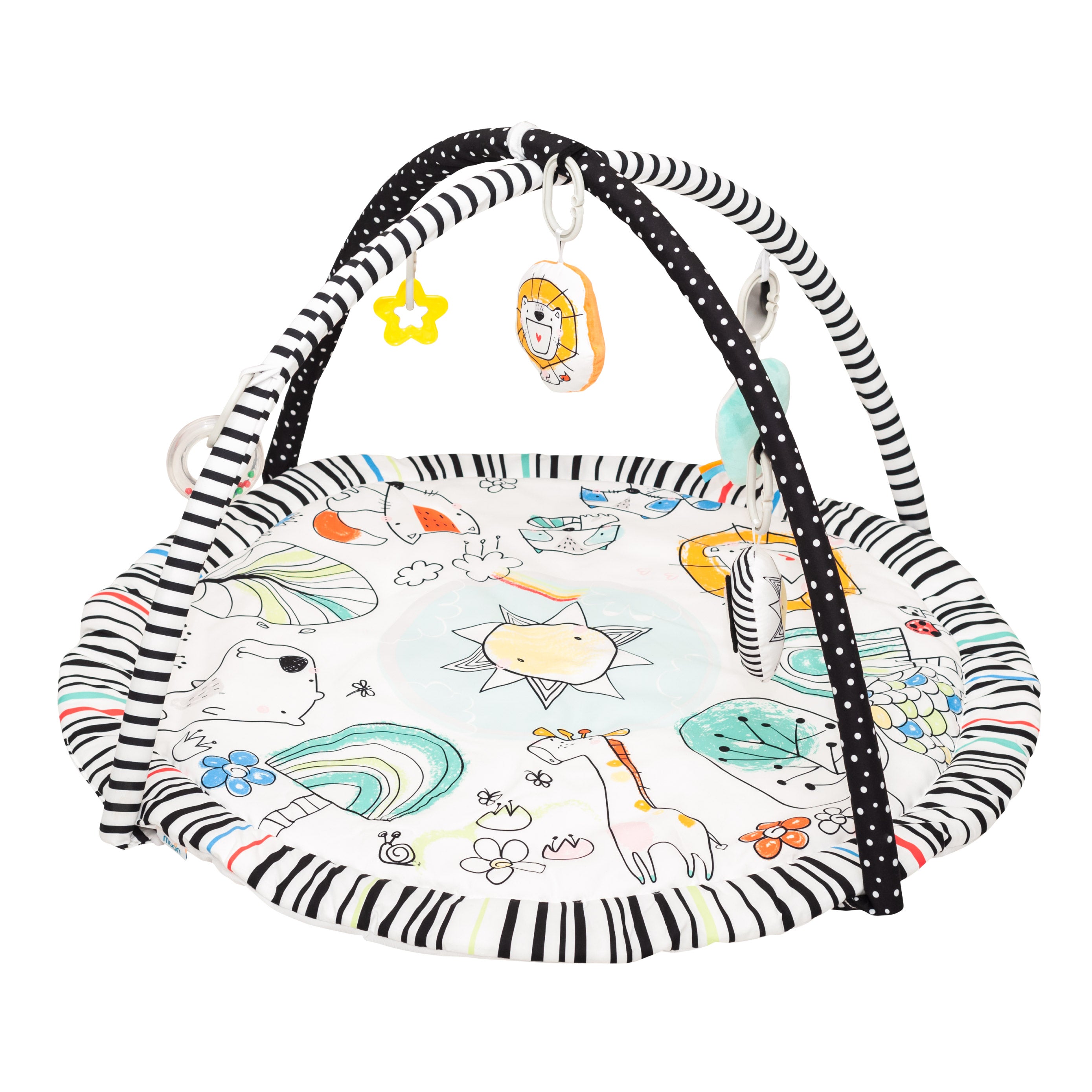 MOON Perky Playmat (Paradise Play) / MOON Organic Feeding Nursing Pillow (White, Organic Fabric) / MOON Soft Cloth Book (Animals) - The Moon Brand™