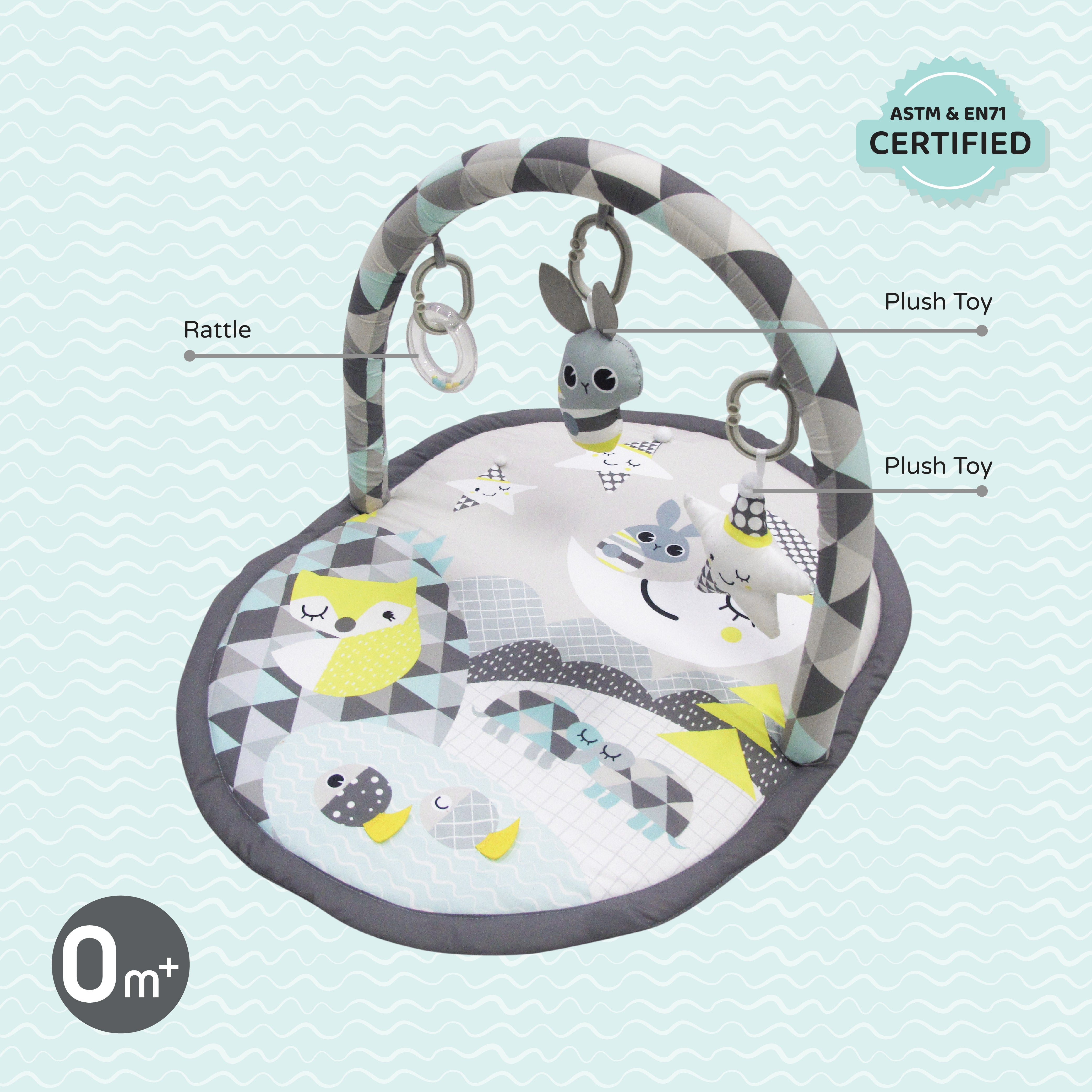 MOON a good night mat with single arch Om+, Baby playmat & Activity Gym - The Moon Brand™