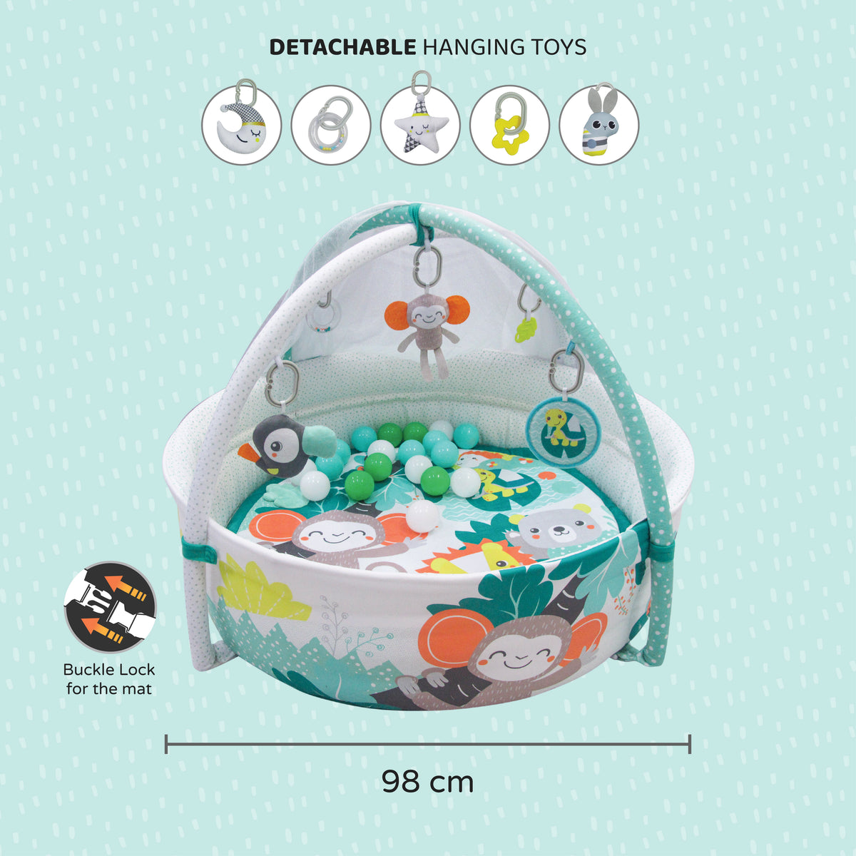 MOON Jungle Friends play mat Om+, Baby playmat & Activity Gym (Copy) - The Moon Brand™