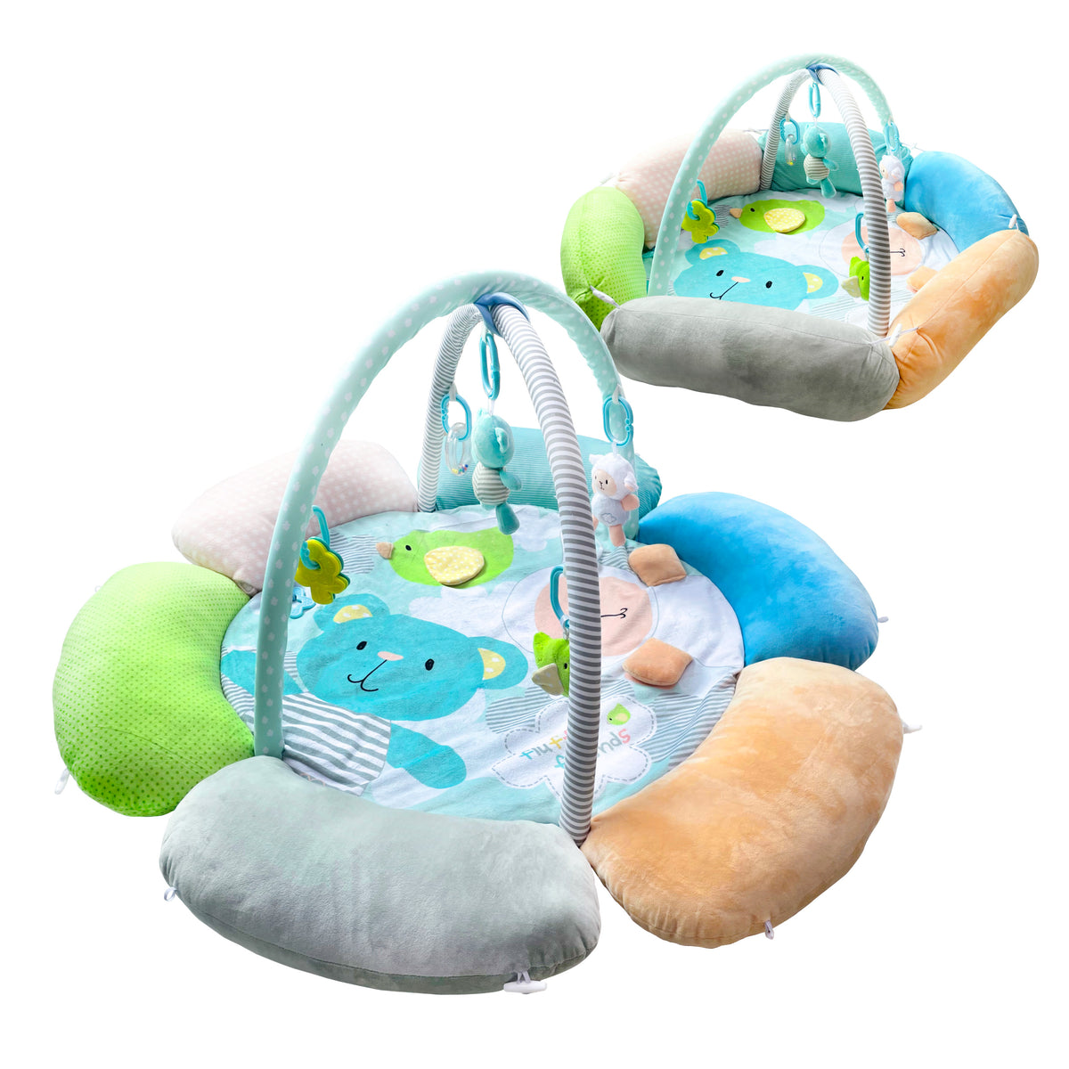 MOON Flower cushion Playmat - Bear and Sheep - The Moon Brand™