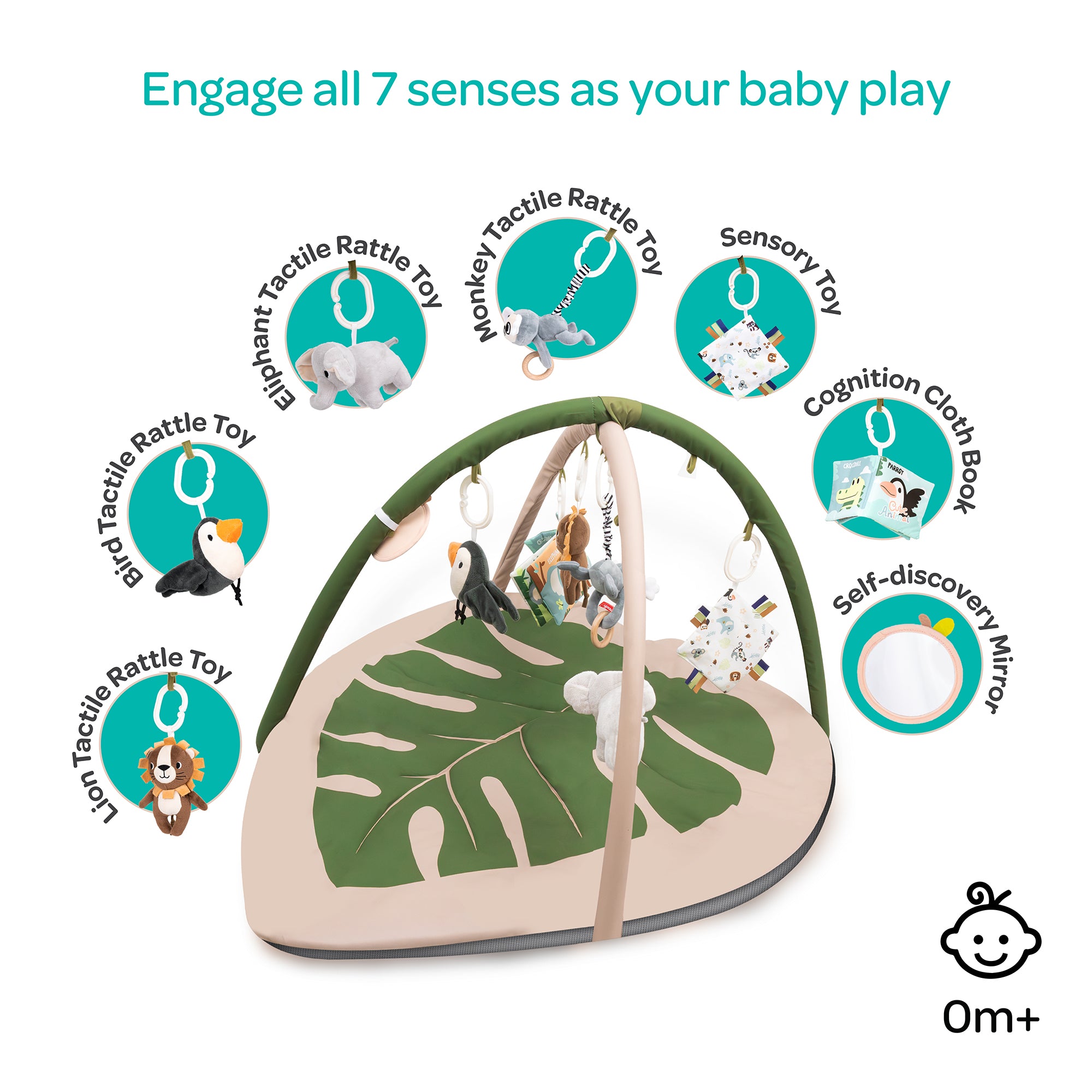 MOON Forest animal play mat- Beige