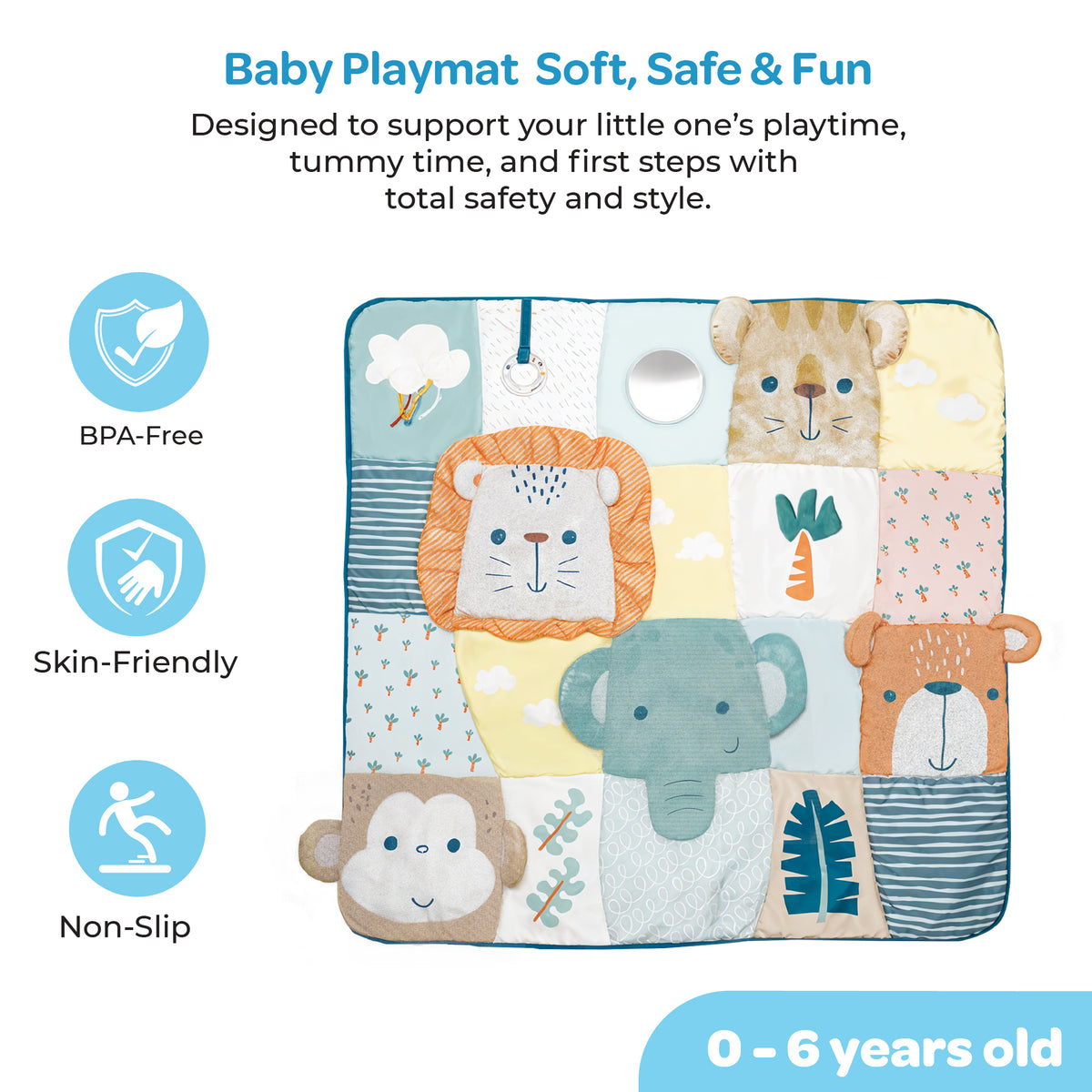 The Moon Brand Wilde Baby Floormat for Infants & Toddlers – Soft Cushioned Floor Mat