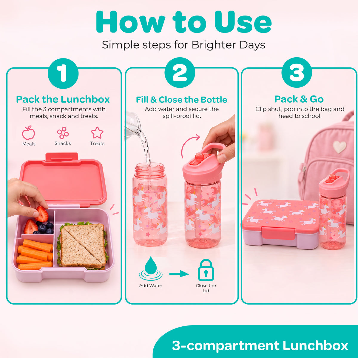 MOON Krazii Buddies Kids Lunchbox & Water Bottle Set