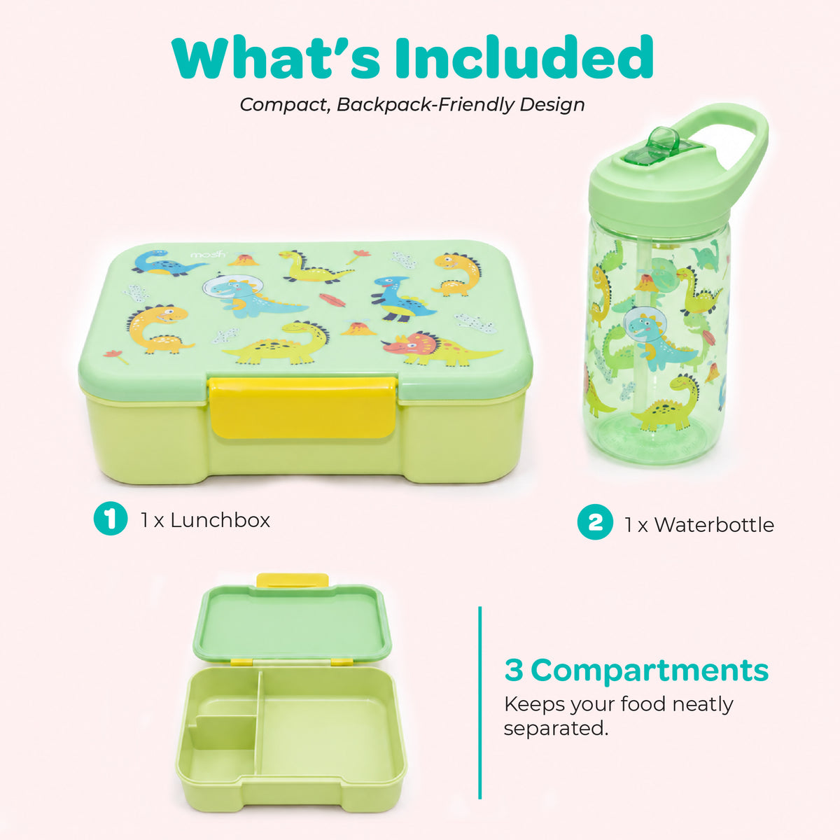 MOON Krazii Buddies Kids Lunchbox & Water Bottle Set